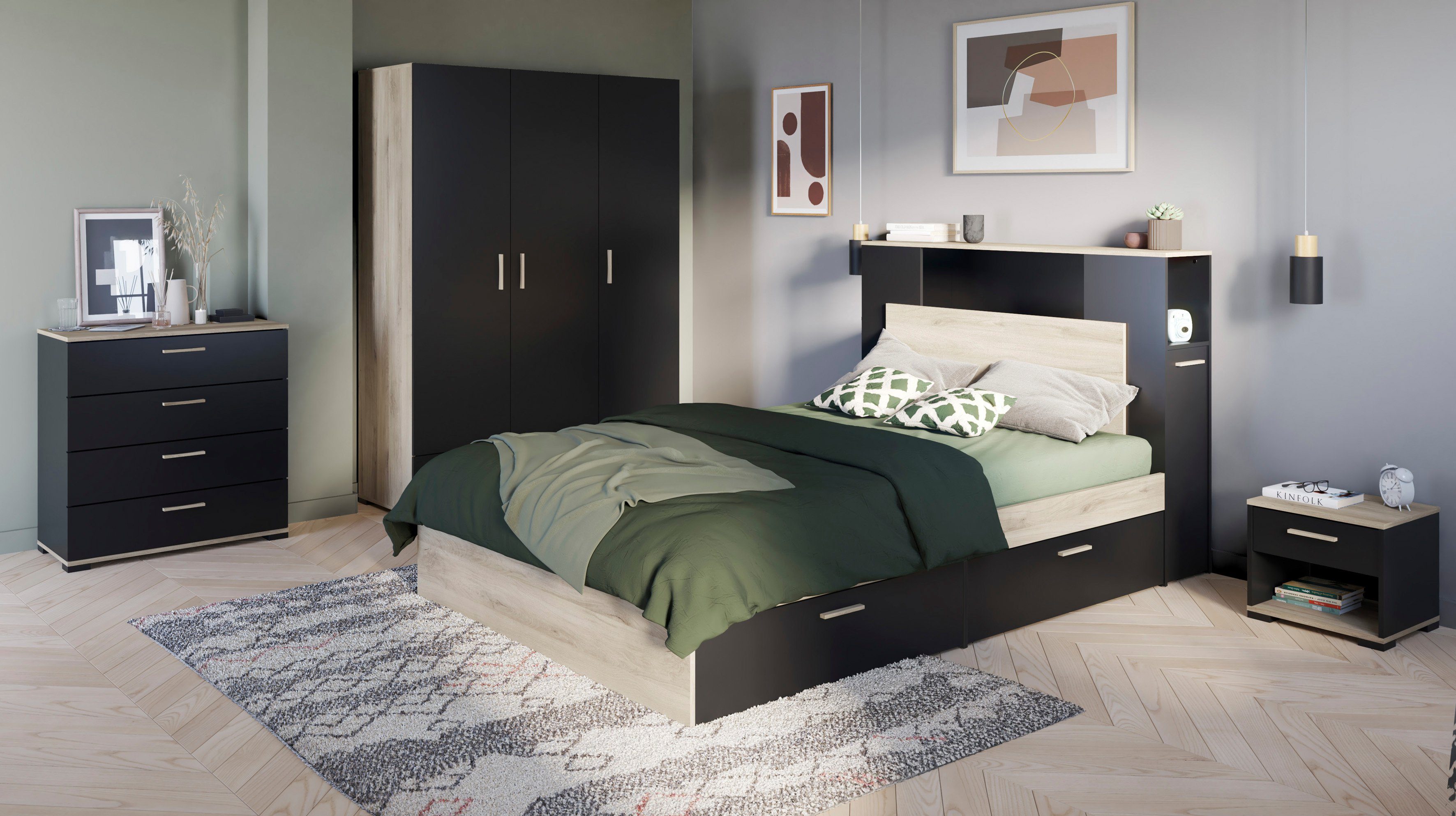 Demeyere GROUP Bedframe LIFE ideaal voor kleine kamers, ruimtebesparend, veel opbergruimte