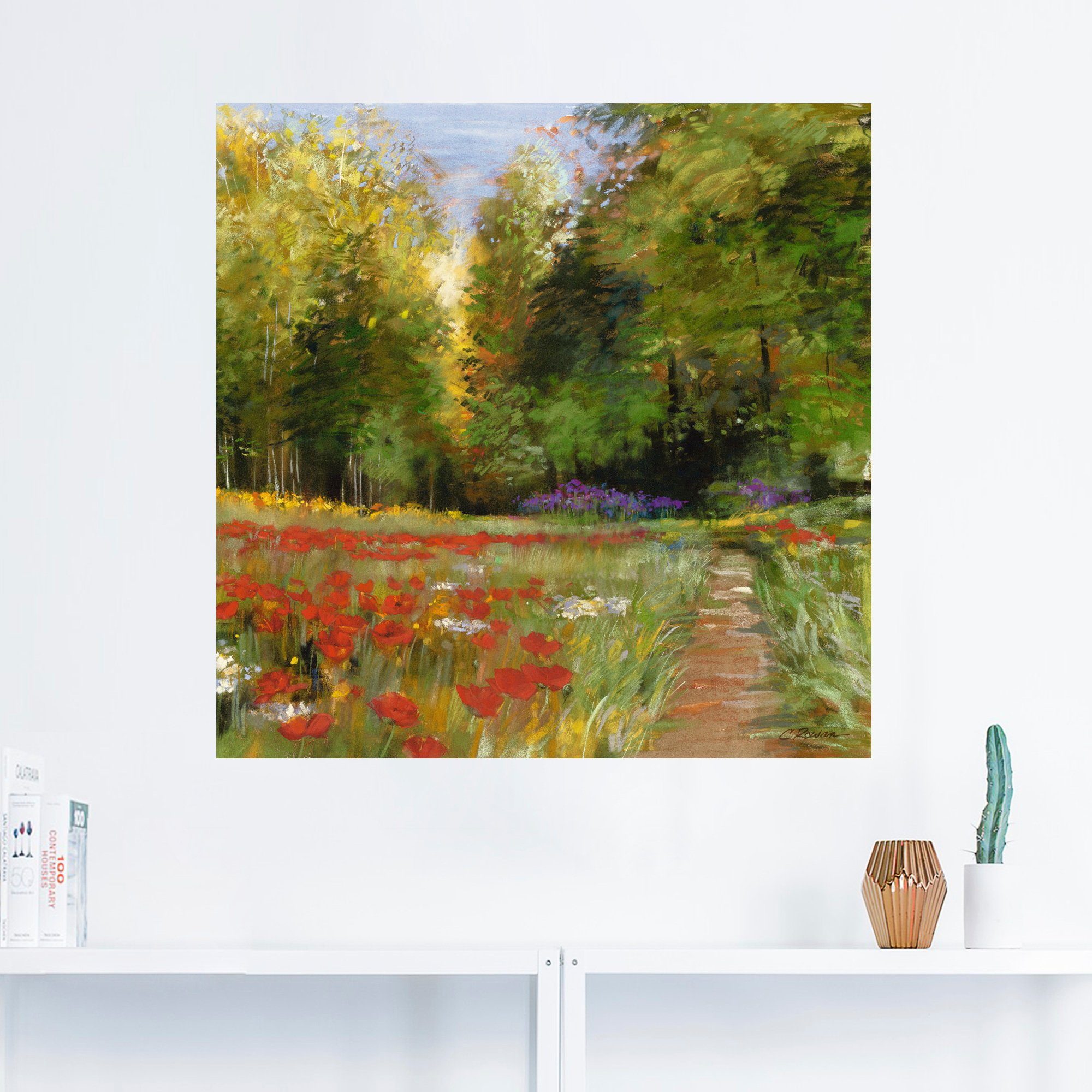 Artland Poster Bloemenveld als artprint op linnen, muursticker of poster in verschillende maten