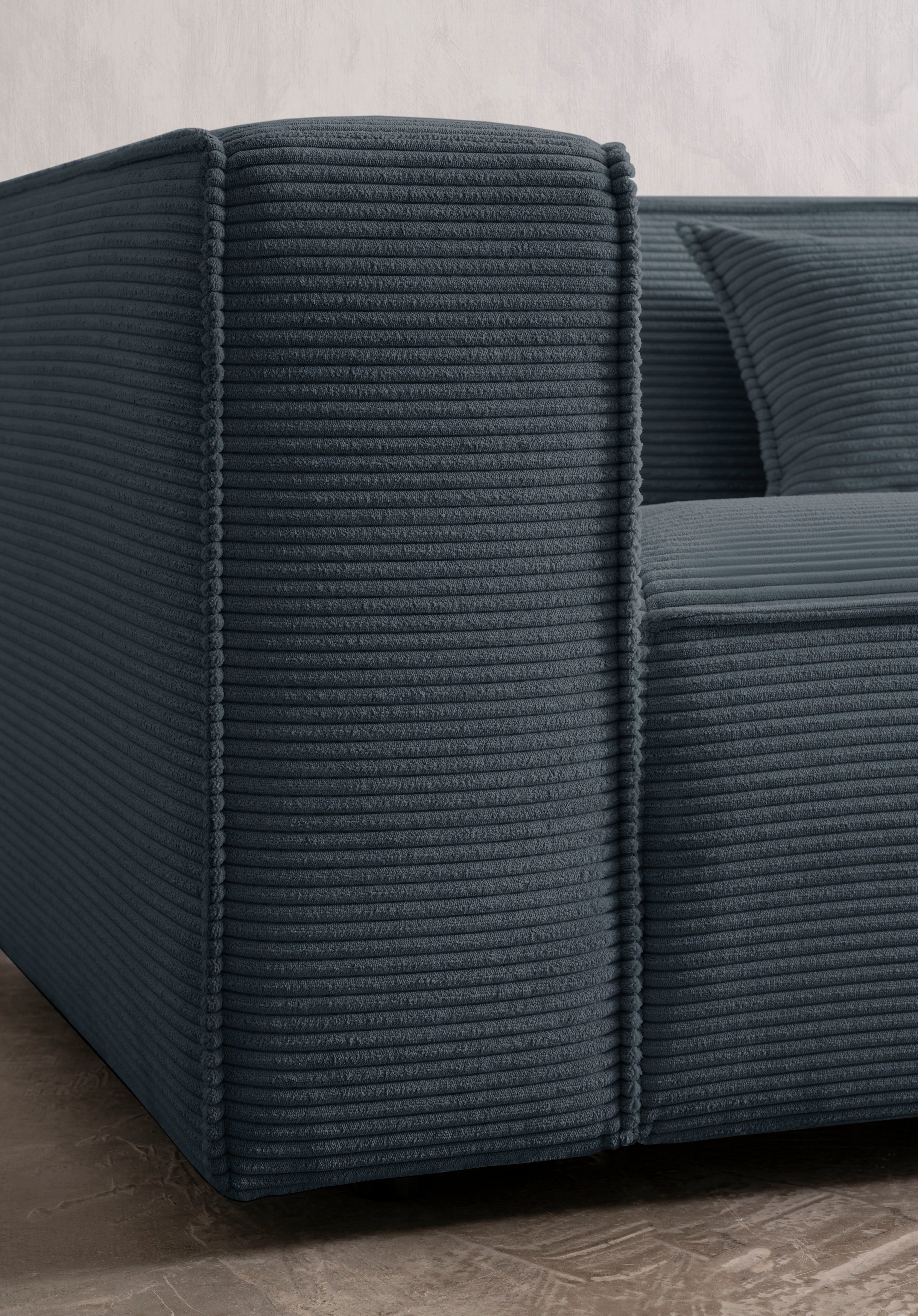LeGer Home by Lena Gercke 3-zitsbank PIARA, bank met biesnaad, sofa in cord of linnenlook