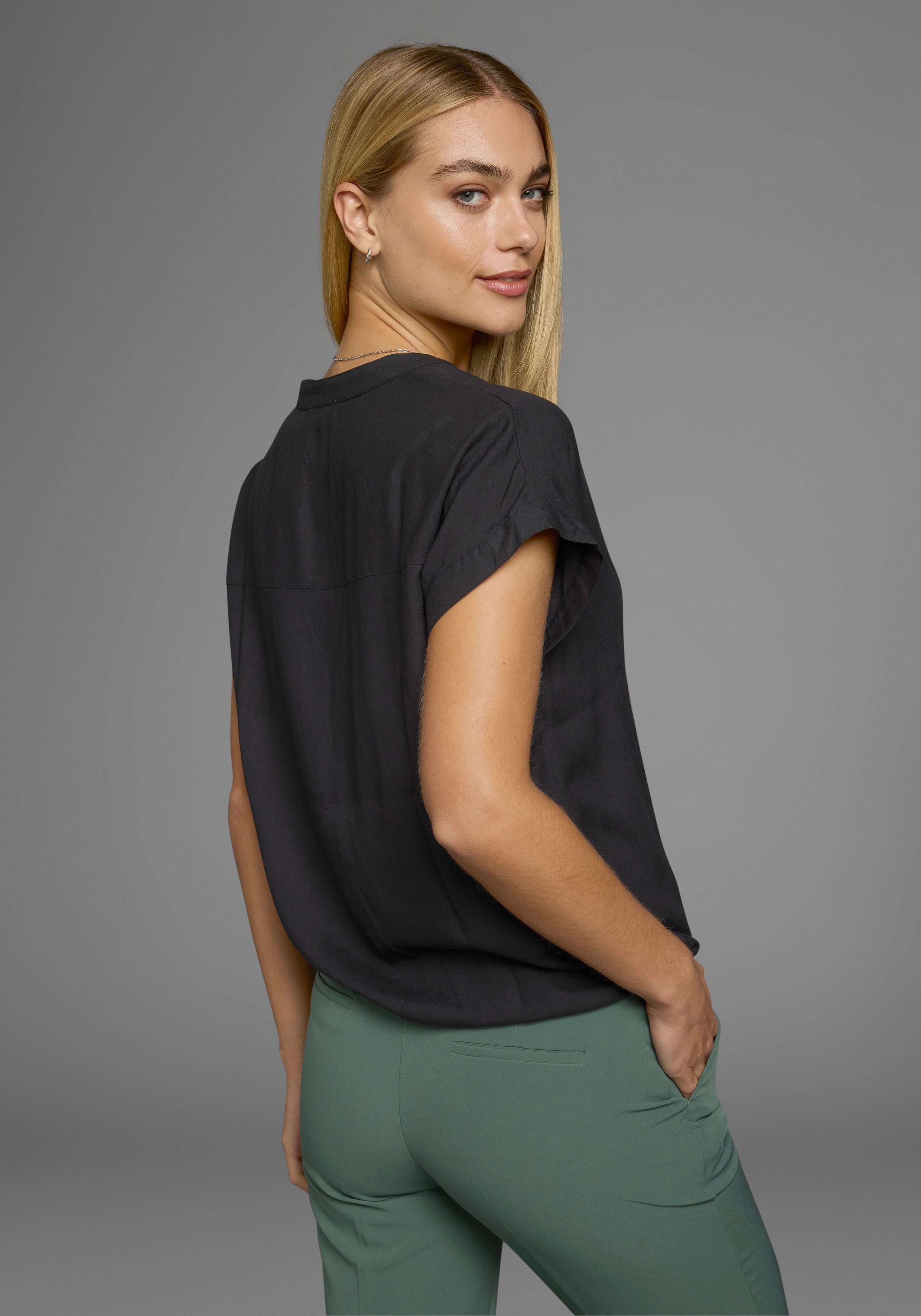 Boysen's Overhemdblouse in oversized stijl met ballonzoom