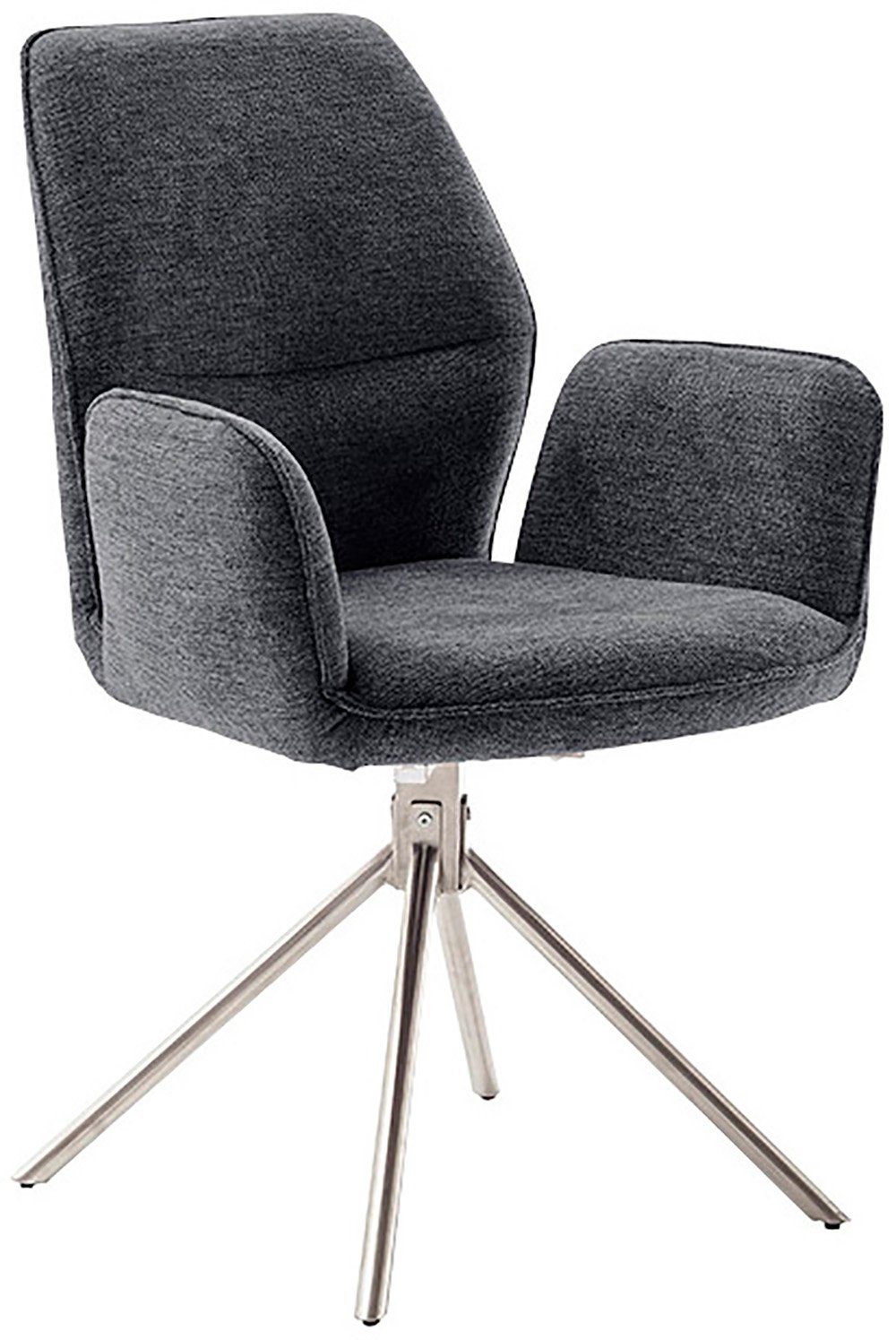 MCA furniture Eetkamerstoel Greyton (2-set), draaibaar 180°, belastbaarheid 120 kg, zithoogte ca. 50 cm 4 poot stoelen zwart