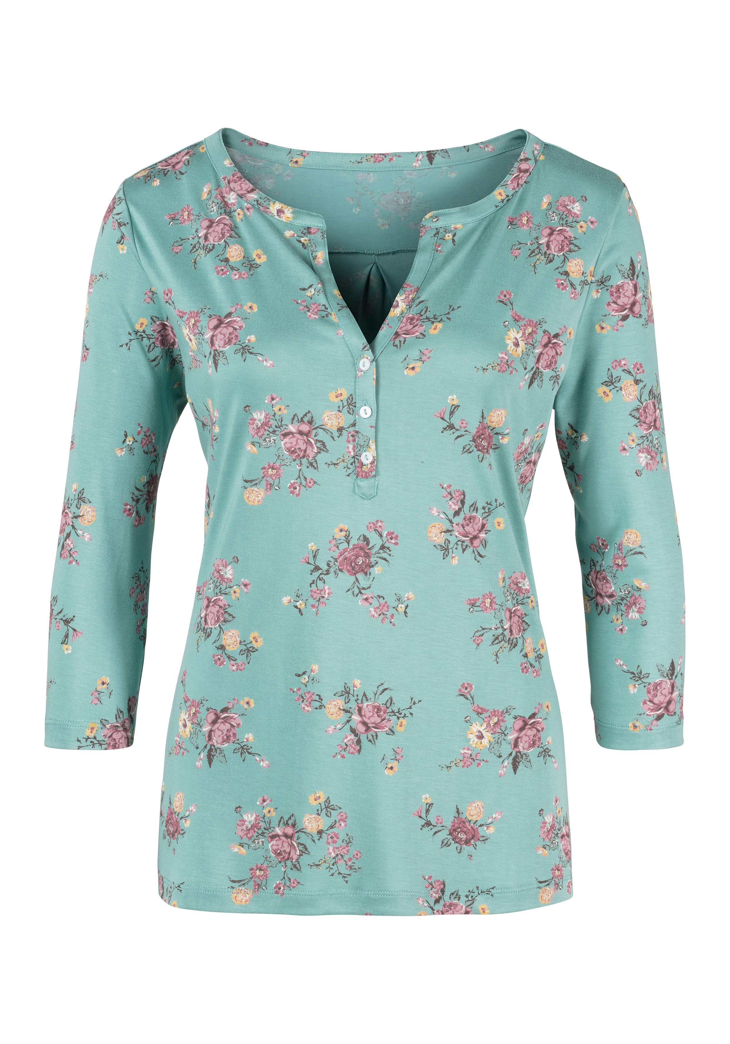 Lascana Shirt met 3/4-mouwen in modieuze blouse-look (Set van 2)