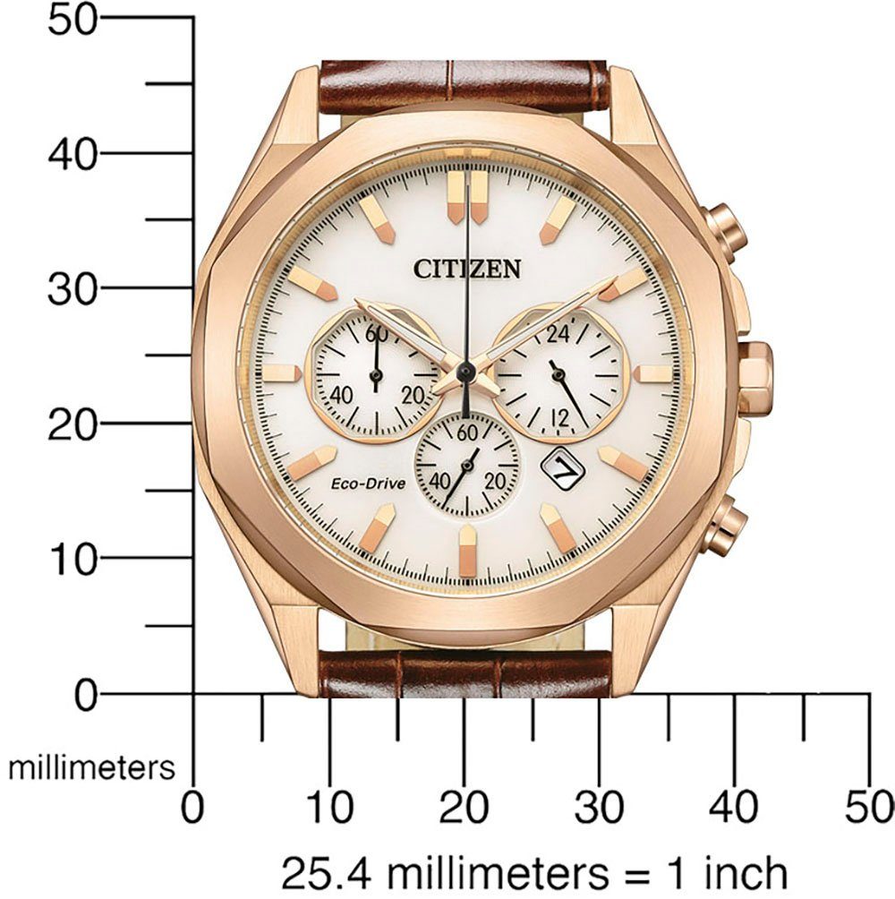 Citizen Chronograaf CA4593-15A Polshorloge, herenhorloge, solar, stopwatchfunctie, leren band