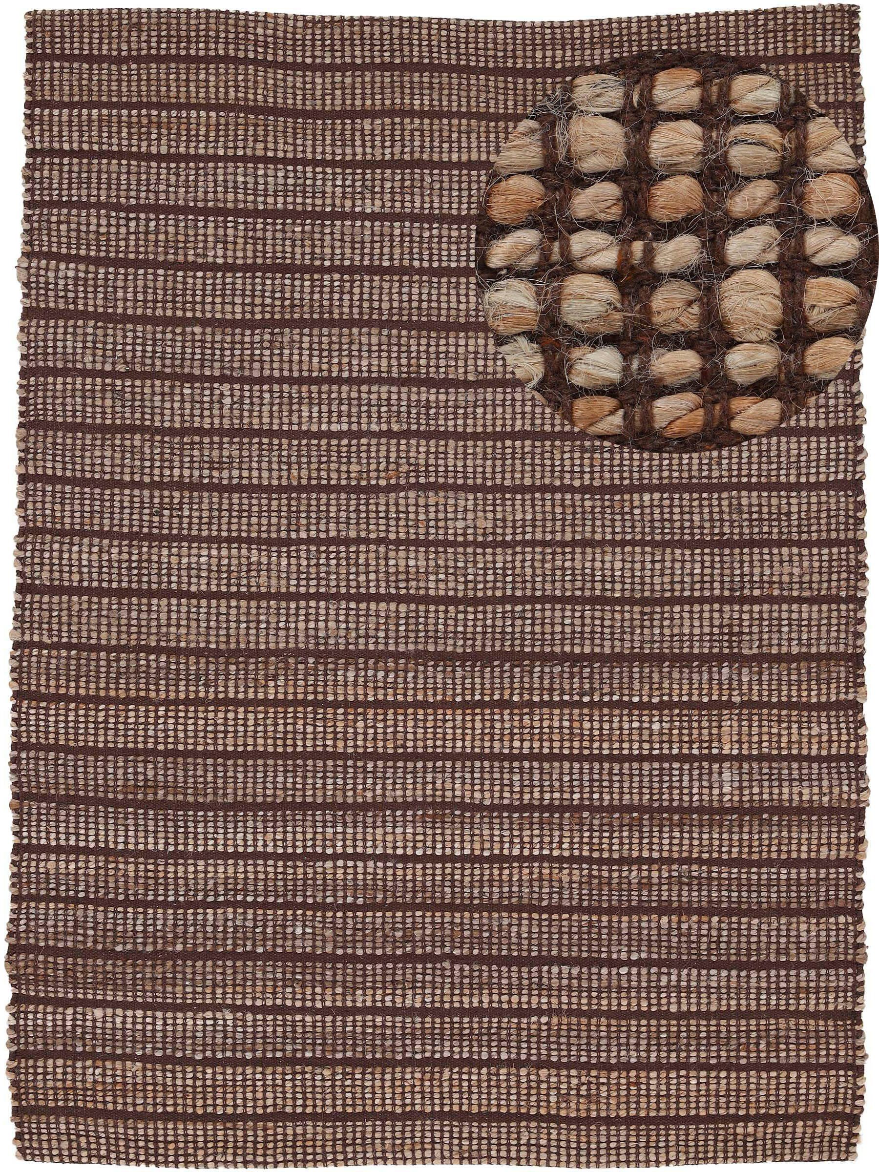 carpetfine Vloerkleed Lara Tweezijdig te gebruiken kleed van jute/katoen, woonkamer moderne vloerkleden maat 160x230 cm bruin
