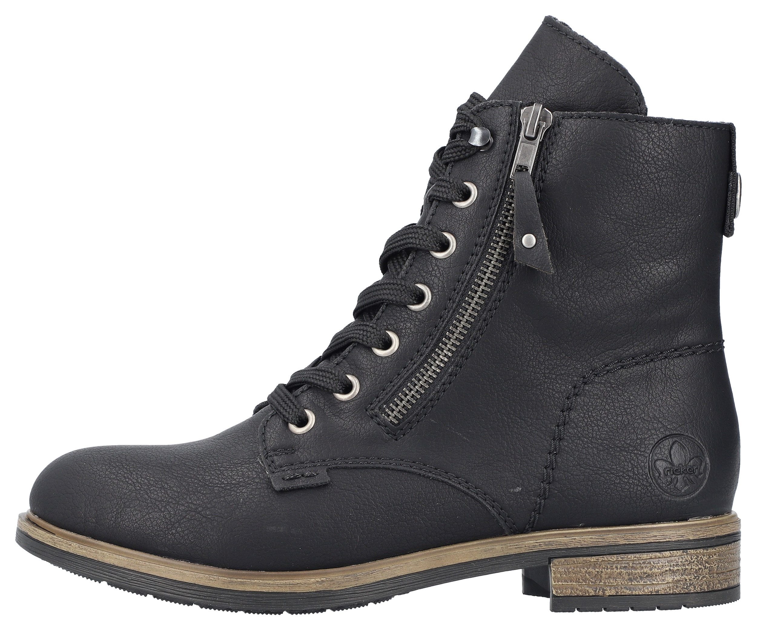 Rieker Veterlaarsjes , veterschoenen, blokhak, in klassieke vorm