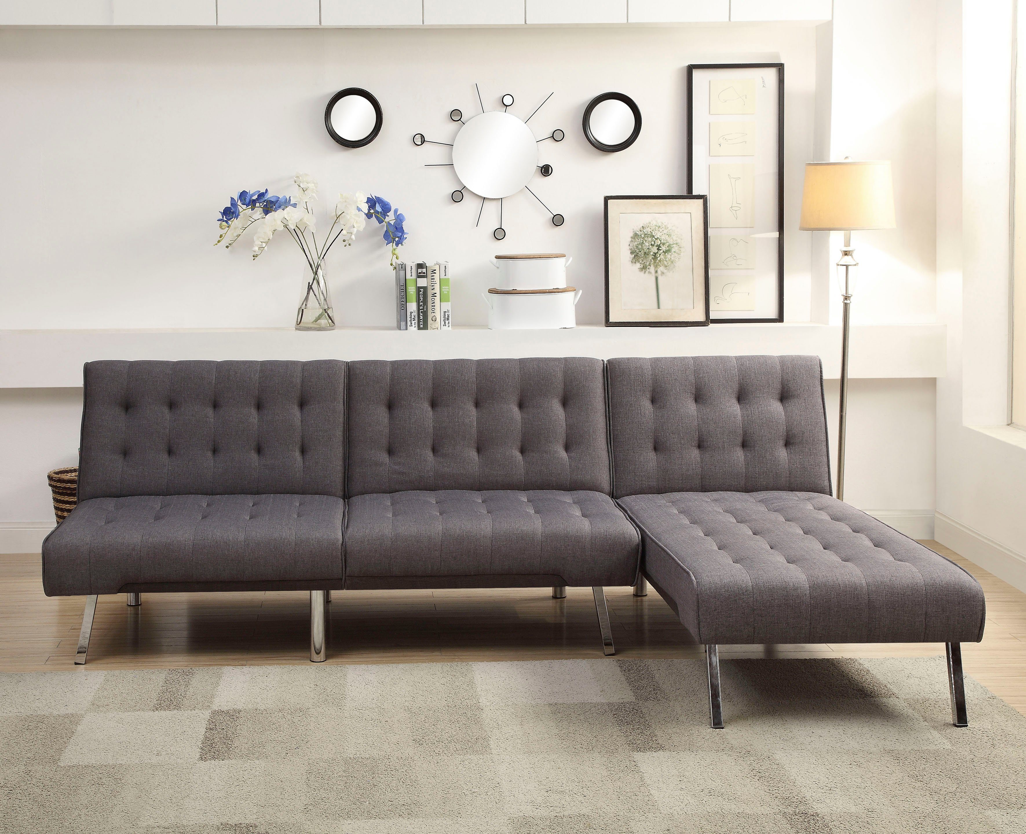 ATLANTIC home collection Bank Pierre met verstelbare rugleuning, met golfvering