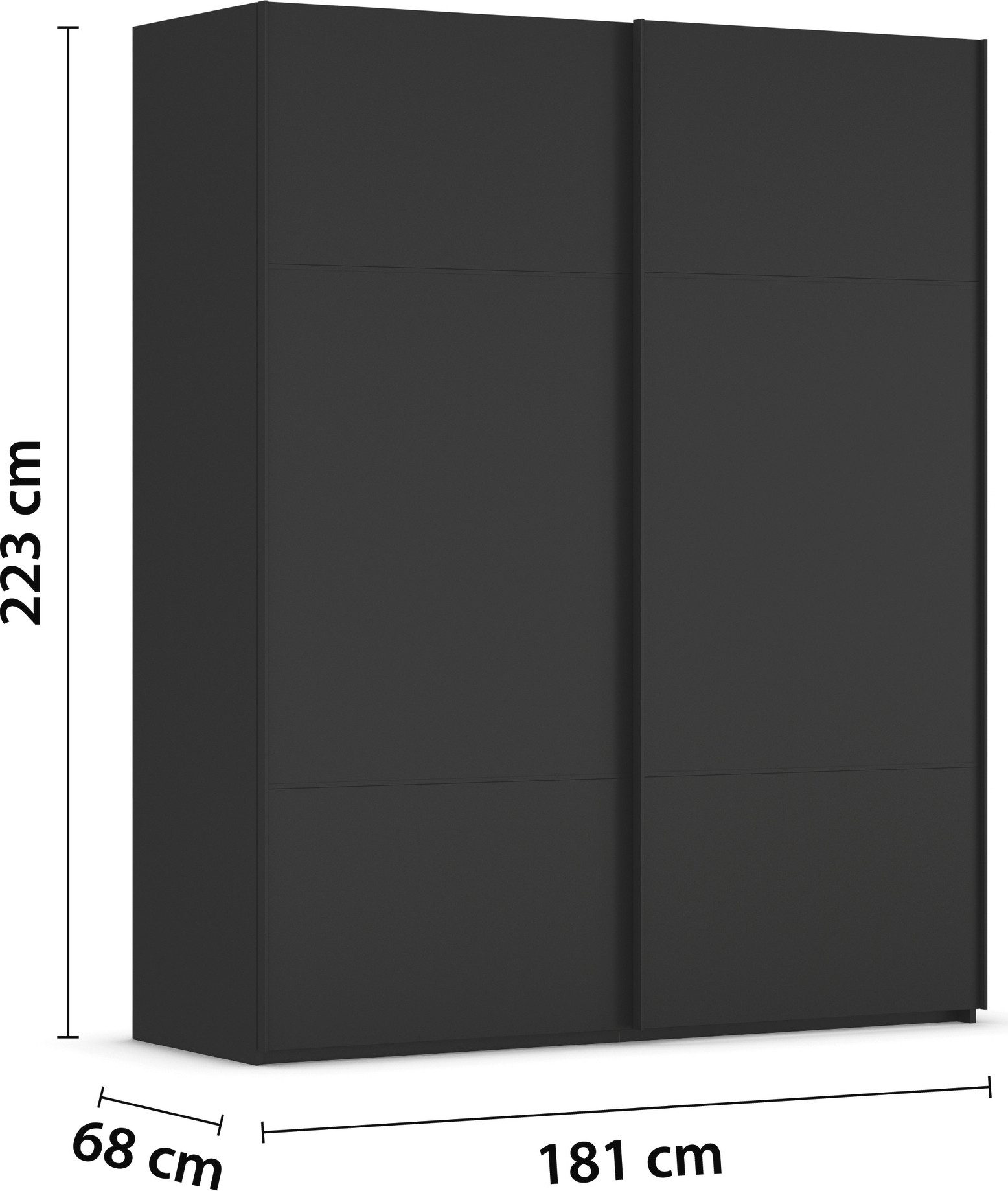 rauch Schuifdeurkast Kledingkast kast garderobe slaapkamerkast SCALE-TRIO edel drievoudig front, 2 sierlijsten in grepen kleur made in germany