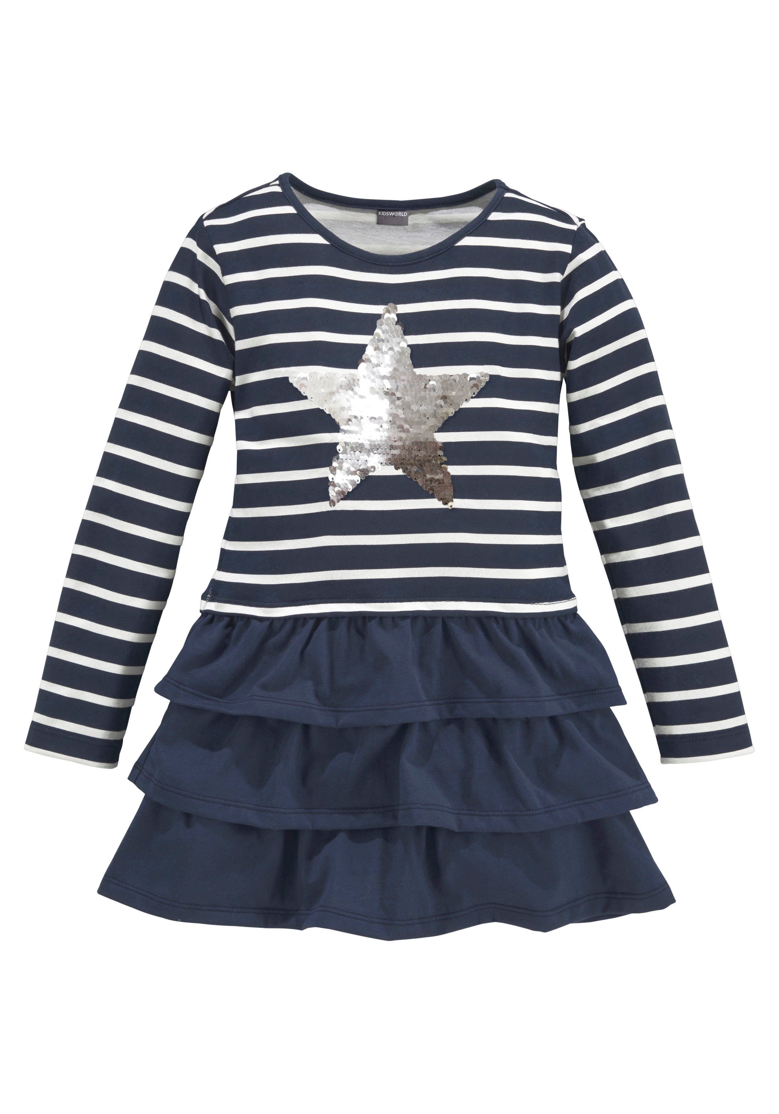 KIDSWORLD Jerseyjurk Voor kleine meisjes voor feesten en speciale gelegenheden, knie-vrije lengte, modieuze stijl