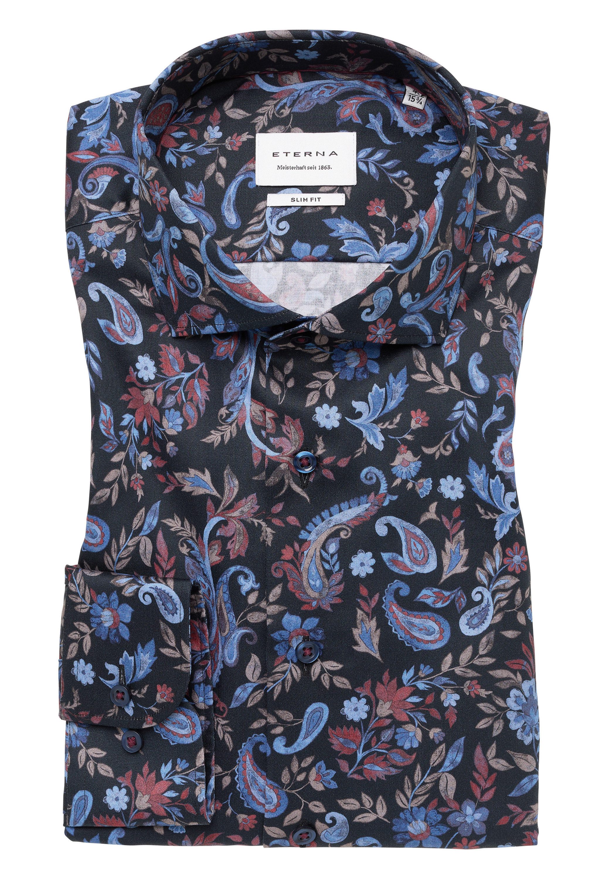 Eterna Overhemd met lange mouwen Slim fit NON IRON (strijkvrij)