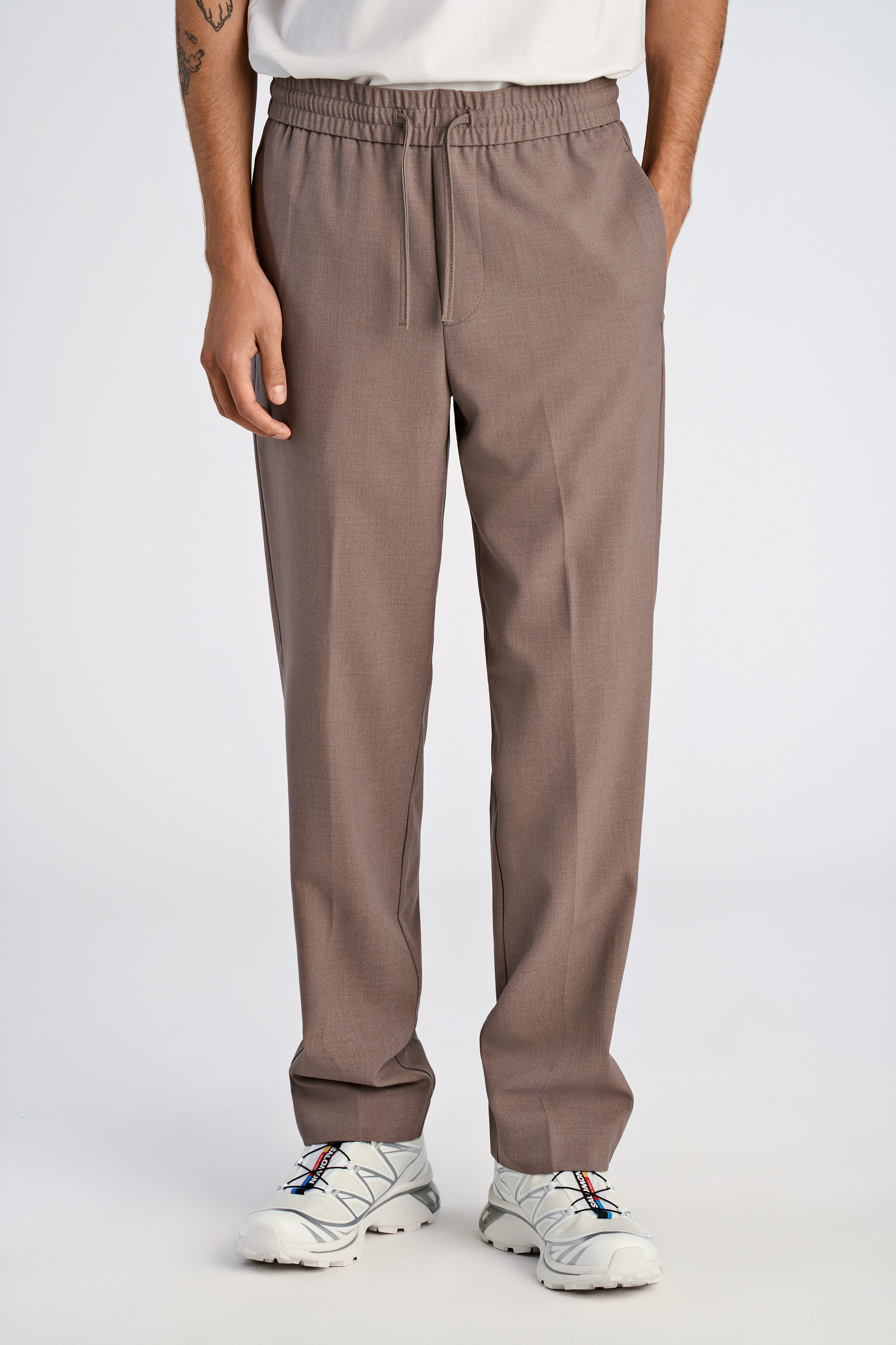 LINDBERGH Stoffen broek met trekkoord heren broeken maat XXL beige