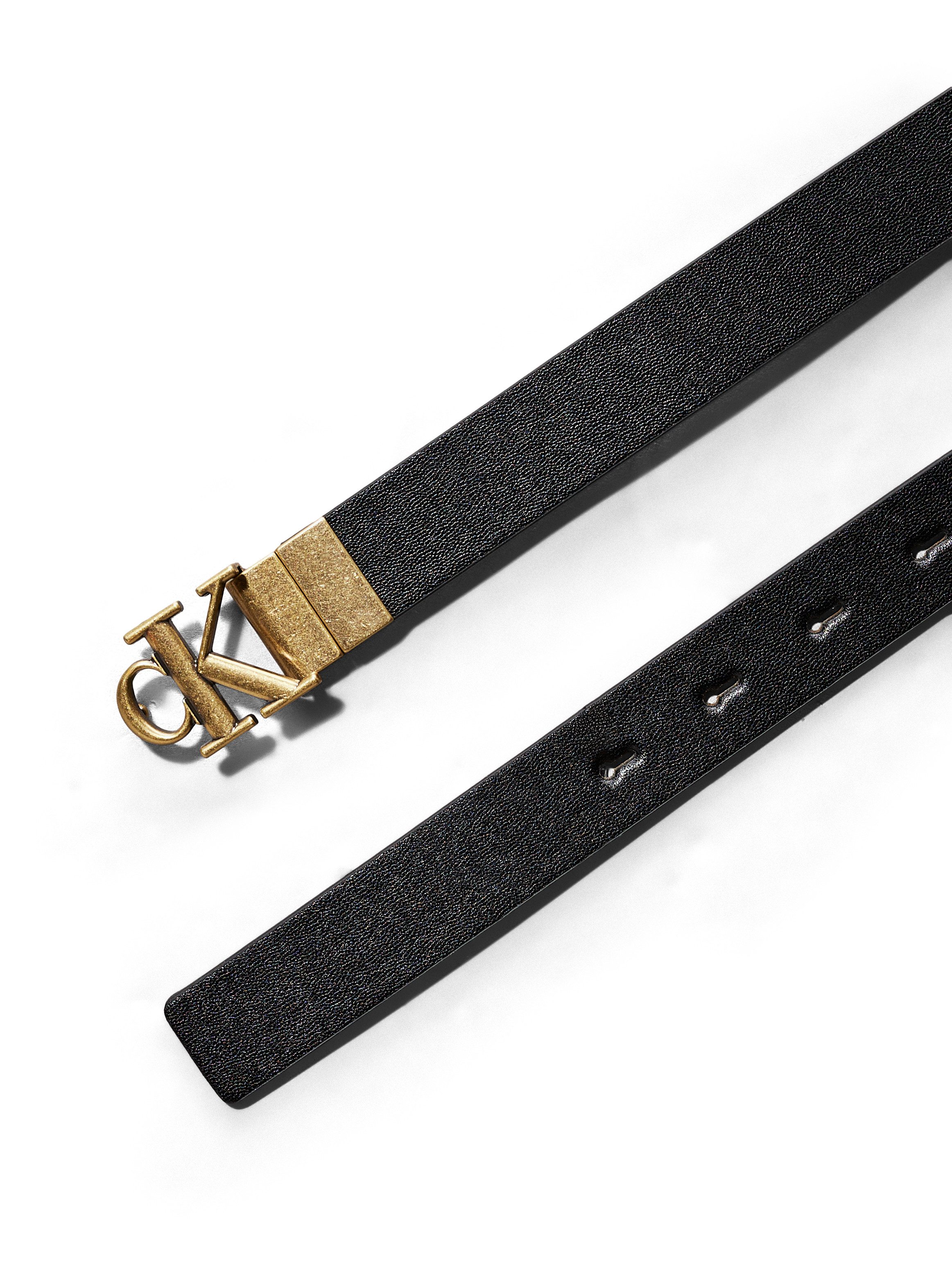 Calvin Klein Leren riem MONOGRAM PLACQUE BUCKLE 25MM REV