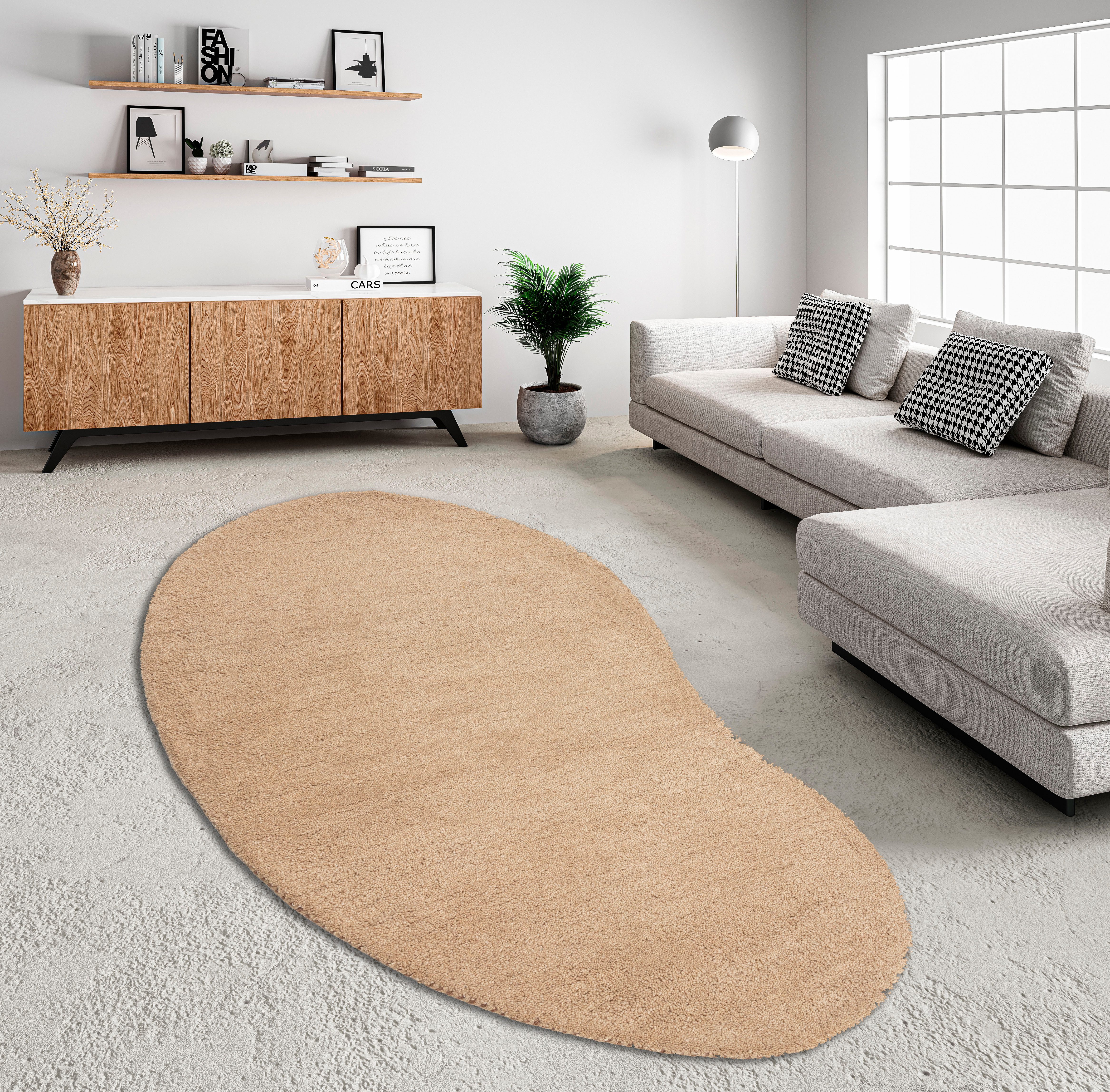 THEKO Wollen kleed Gabbeh uni, Handgeweven vloerkleed, mêlee, zuivere wol, met de hand geweven