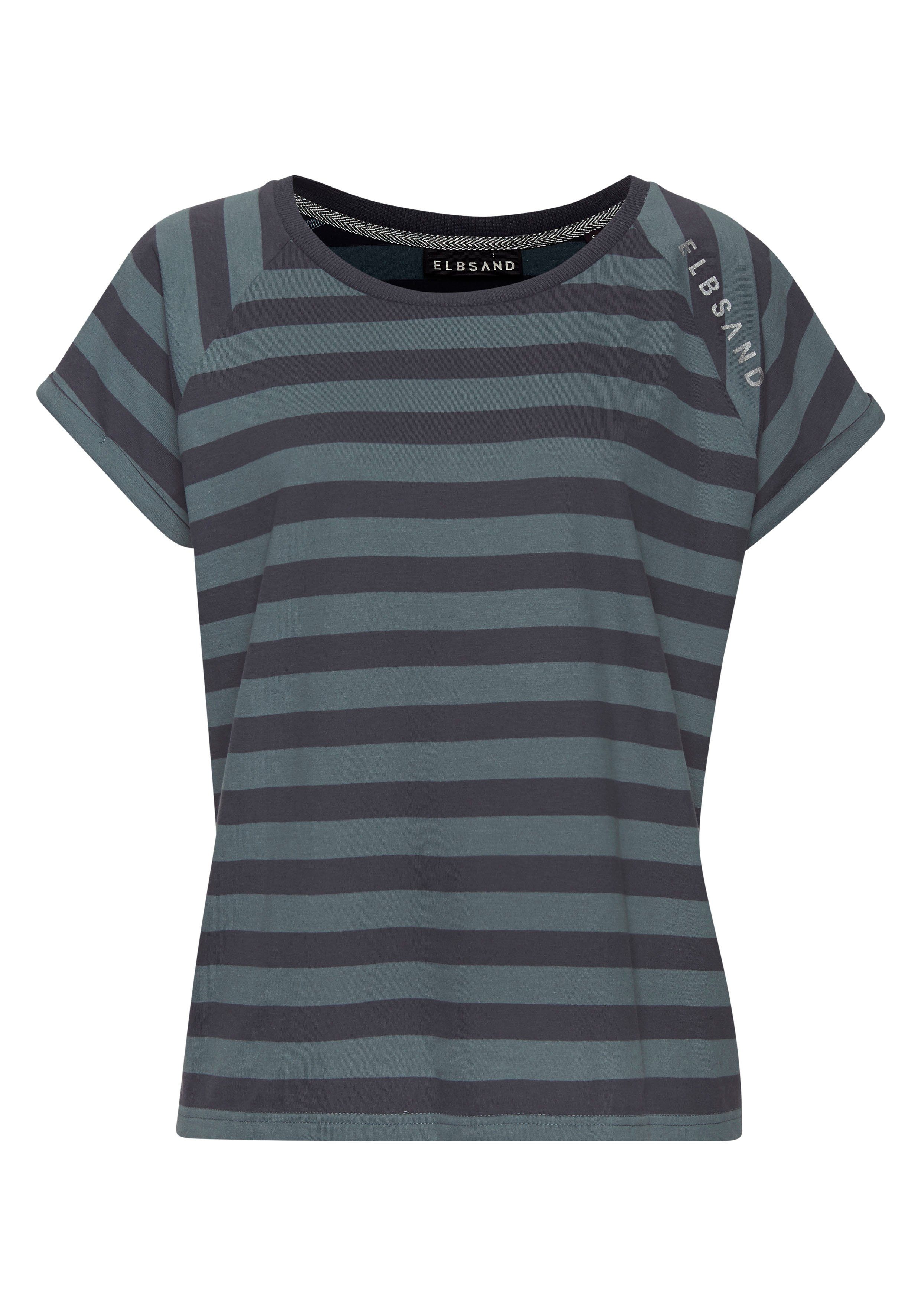 Elbsand T-shirt Calisa met streeppatroon, sportief shirt met korte mouwen van katoenmix