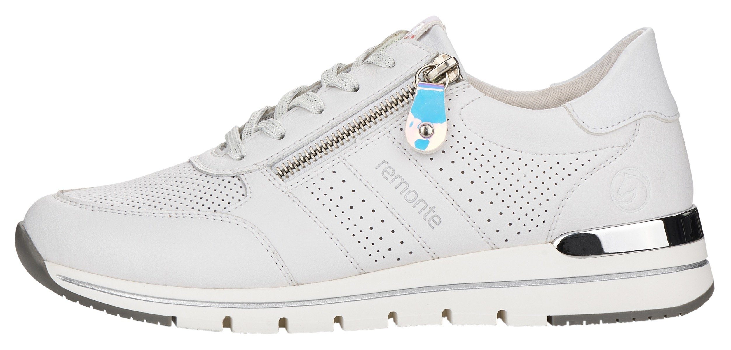 Remonte Sneakers met sleehak met zijrits, vrijetijdsschoen, lage schoen, veterschoen