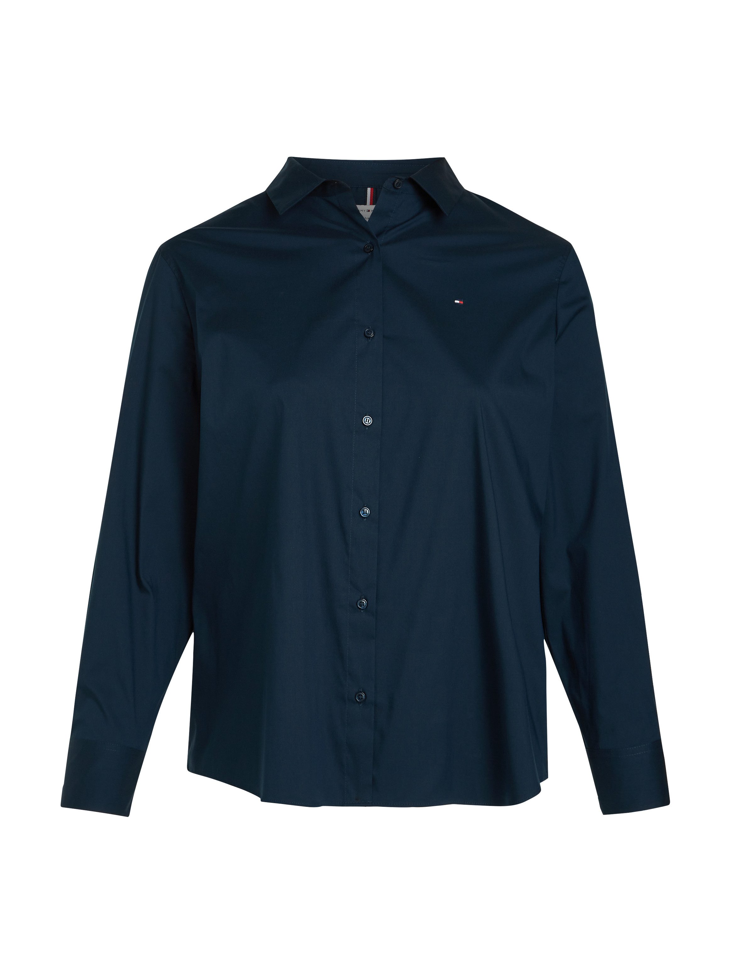 Tommy Hilfiger Curve Overhemdblouse CRV ESS POPLIN REGULAR SHIRT in grote maten, popeline kwaliteit, logoborduursel