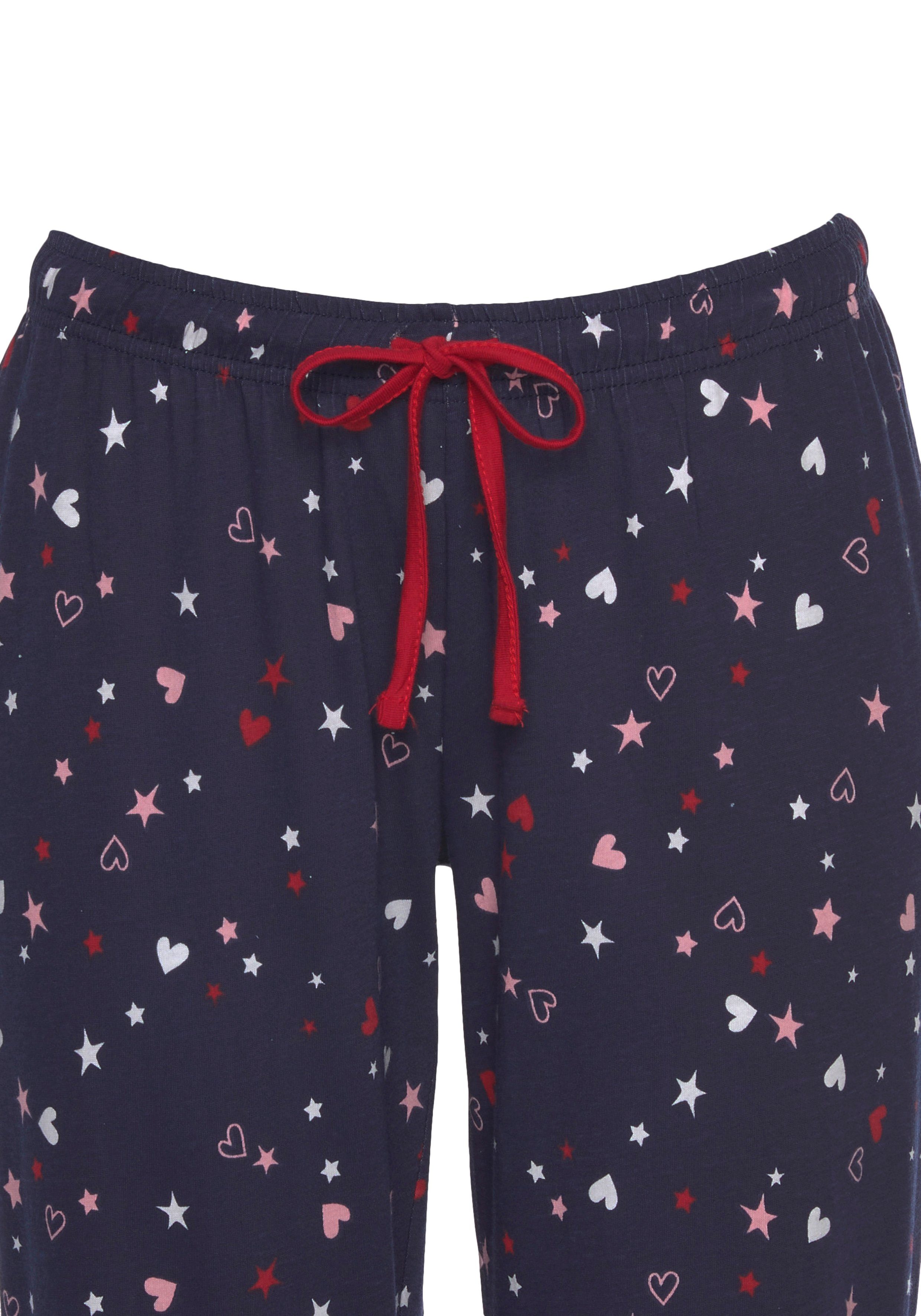 Vivance Dreams Pyjama met schattige hart-sterrenprint (2-delig, 1 stuk)