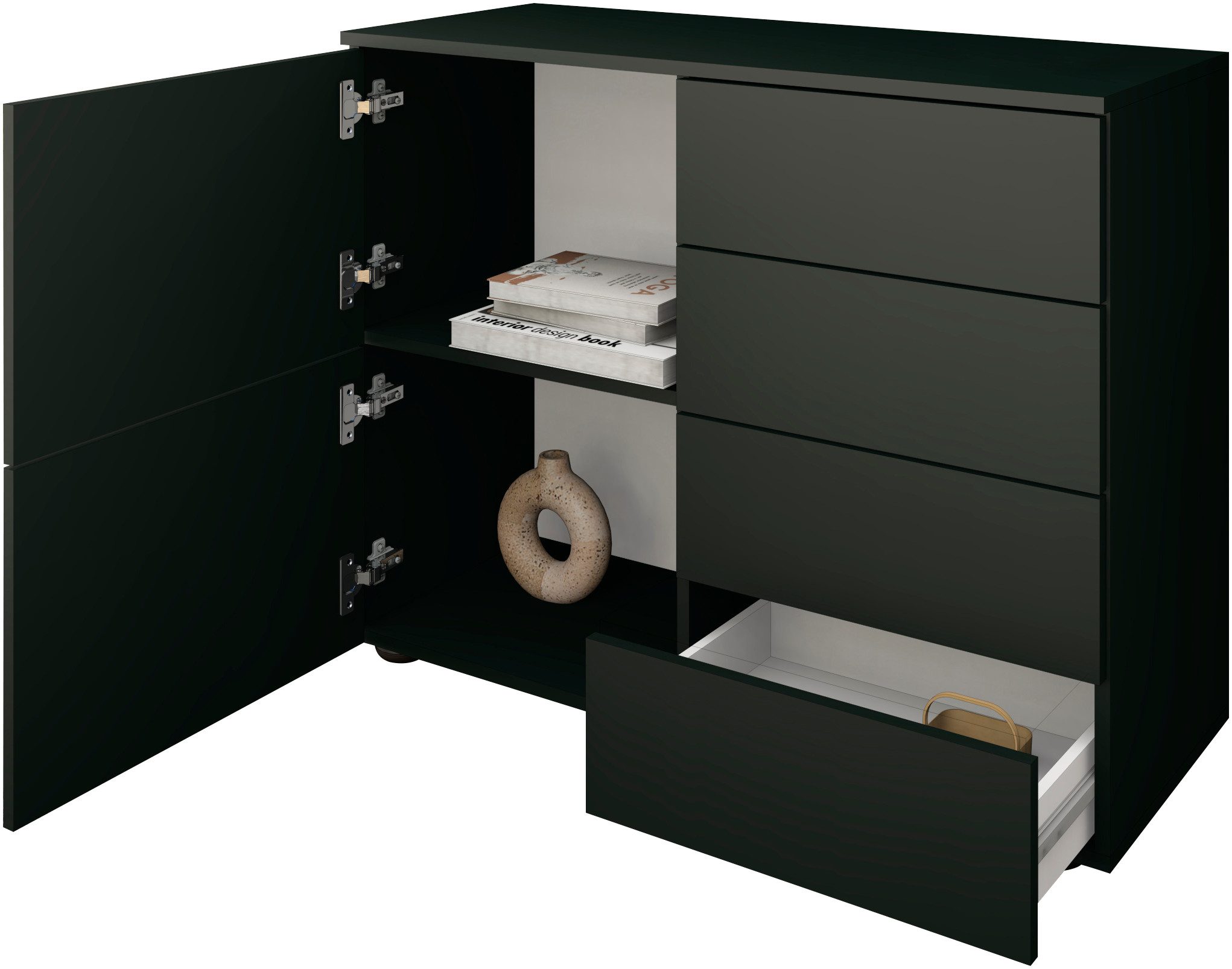 borchardt Möbel Kast Drukknop (Push-To-Open), in hoogte verstelbare planken