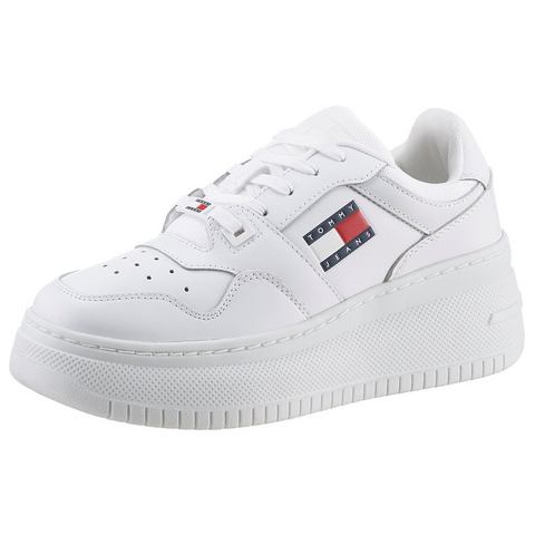 Platform Logo Sneakers Wit Tommy Jeans , White , Dames
