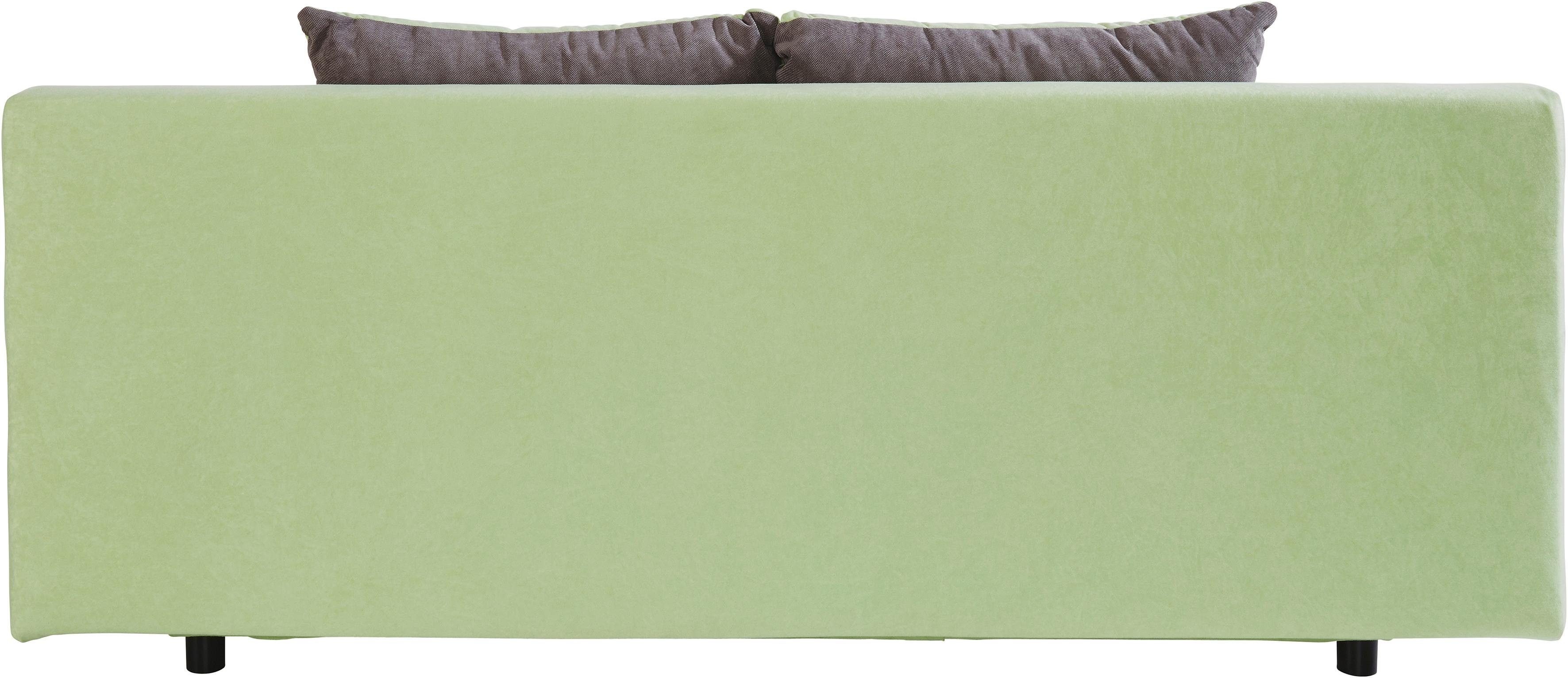 COLLECTION AB Slaapbank ULLA inclusief bedfunctie en opbergruimte Slaapbank, bedfunctie, bedlade, incl. rugkussens, armleuningkussens