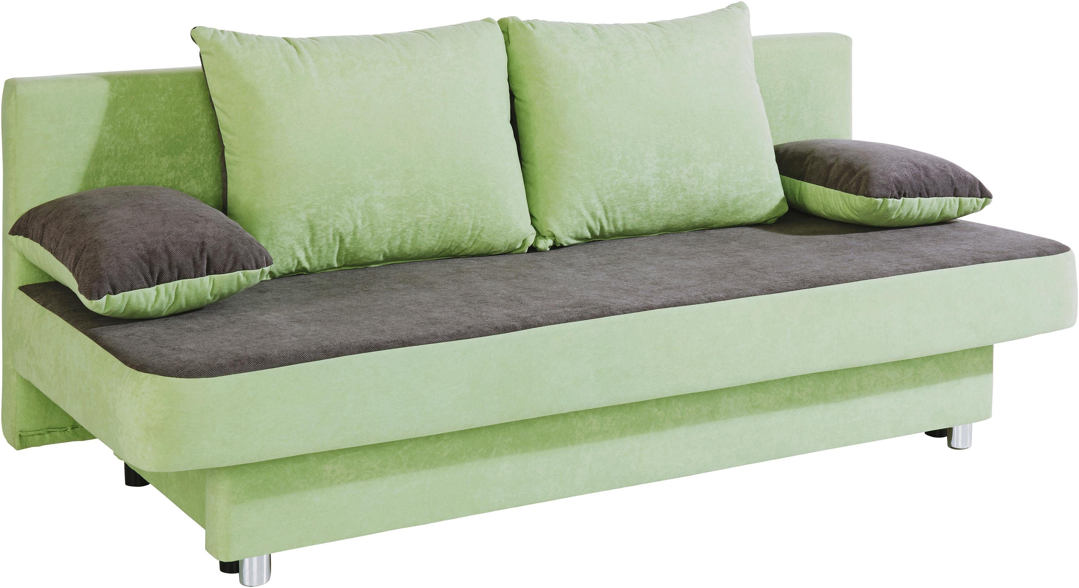COLLECTION AB Slaapbank ULLA inclusief bedfunctie en opbergruimte Slaapbank, bedfunctie, bedlade, incl. rugkussens, armleuningkussens
