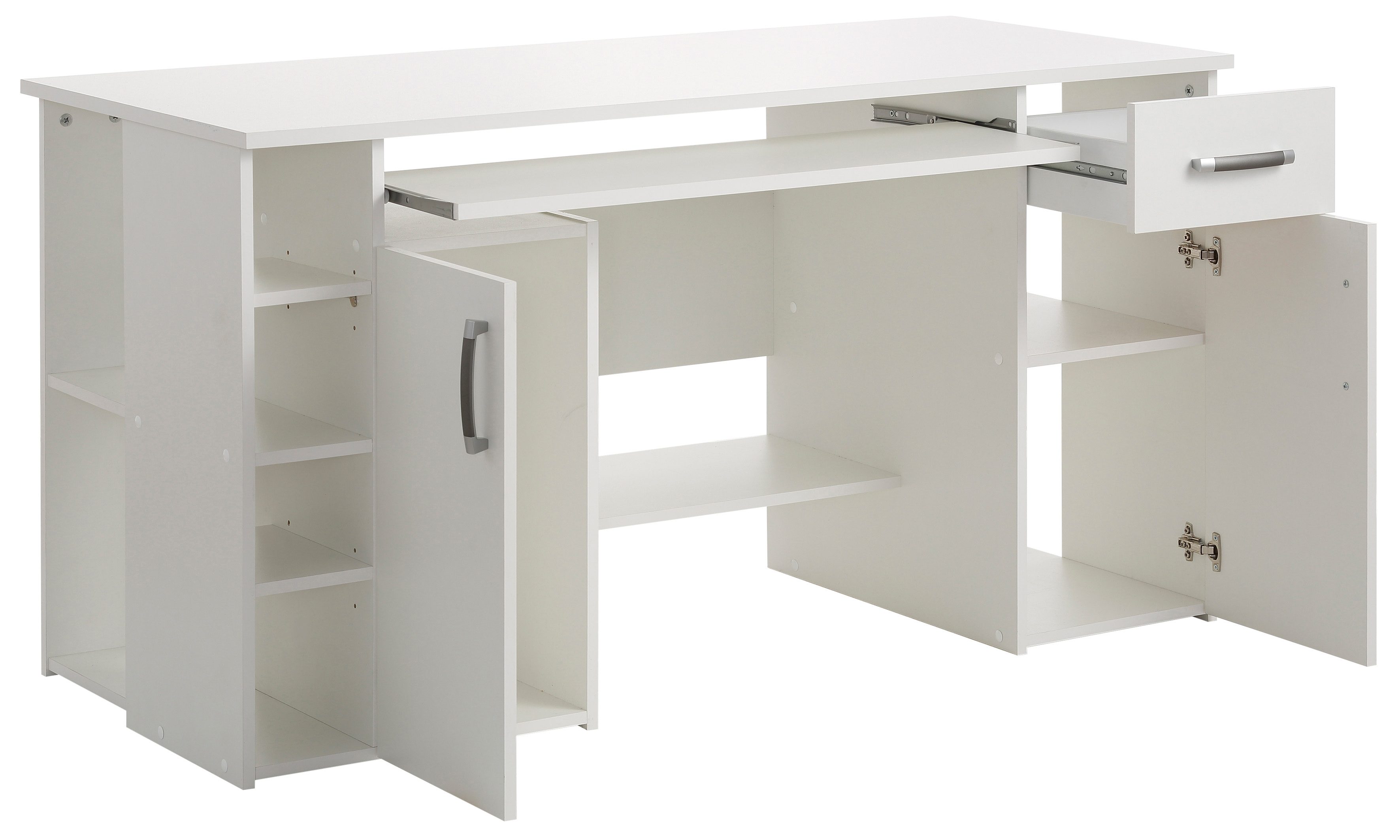 VOGL Möbelfabrik Bureau Tim met zijopen vakken & toetsenborduitrekking,