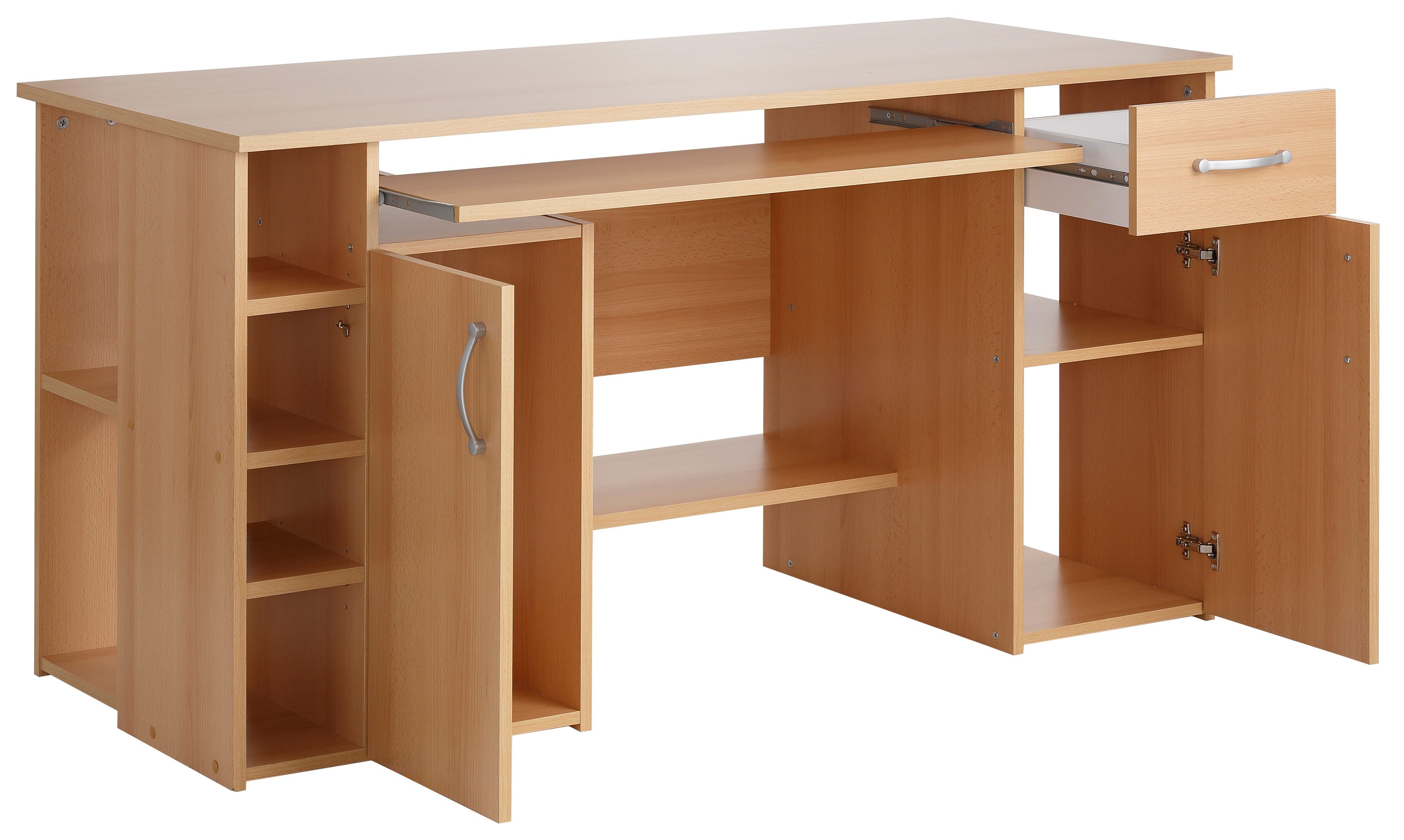 VOGL Möbelfabrik Bureau Tim met zijopen vakken & toetsenborduitrekking,