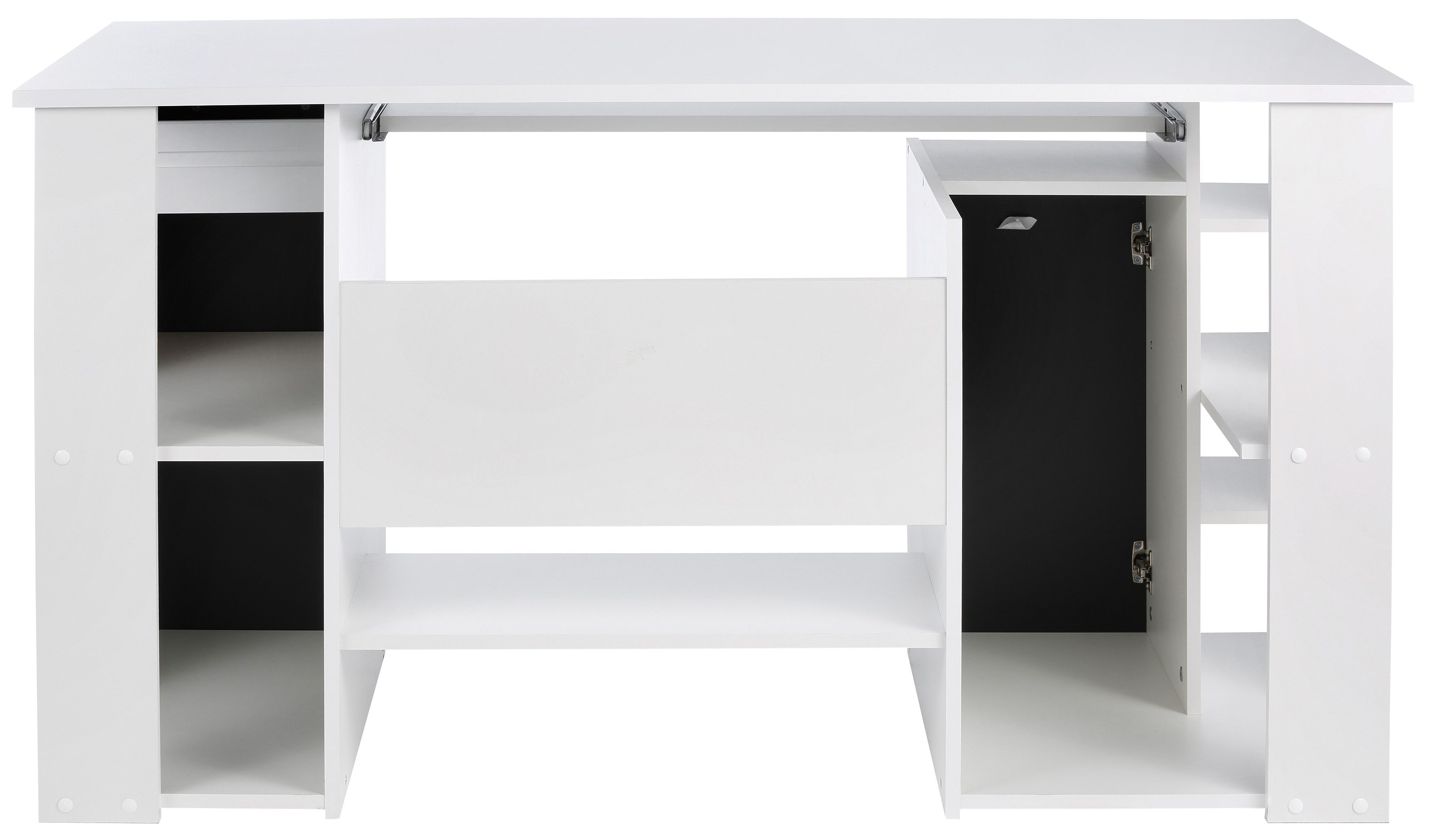 VOGL Möbelfabrik Bureau Tim met zijopen vakken & toetsenborduitrekking, Printerstandaard, 1 lade, breedte 138 cm, gemaakt in Duitsland