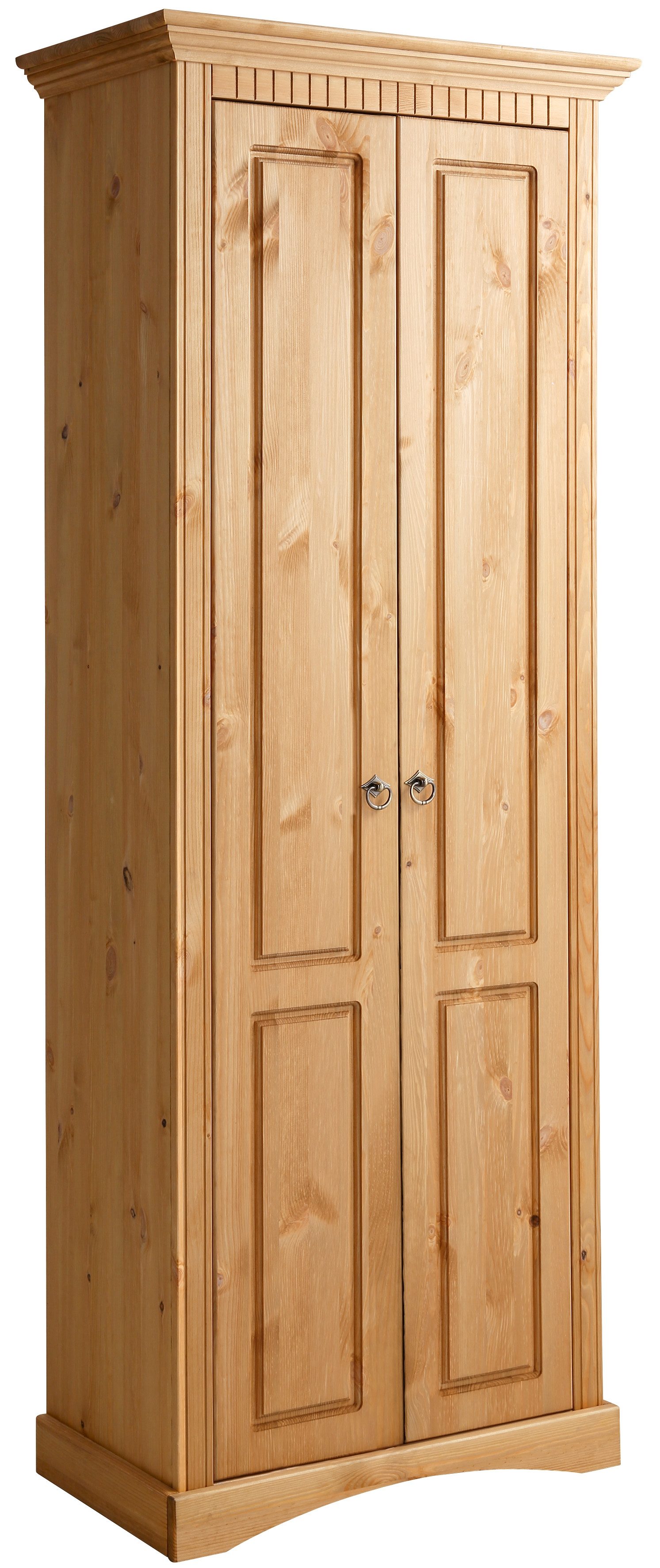 Home affaire Kledingkast Rustiek gemaakt van massief grenen, breedte 71 cm, met cassette-look garderobekasten beige