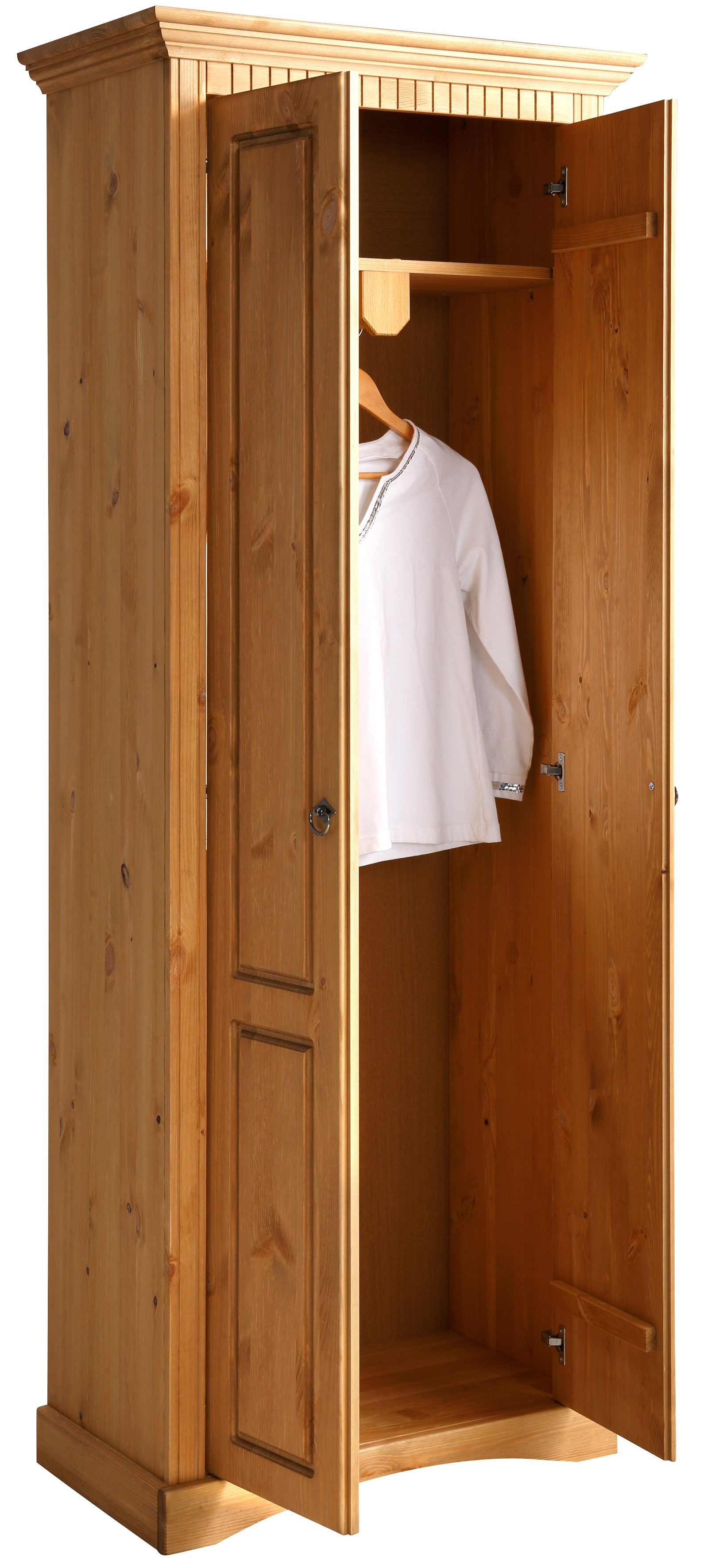 Home affaire Kledingkast Rustiek gemaakt van massief grenen, breedte 71 cm, met cassette-look