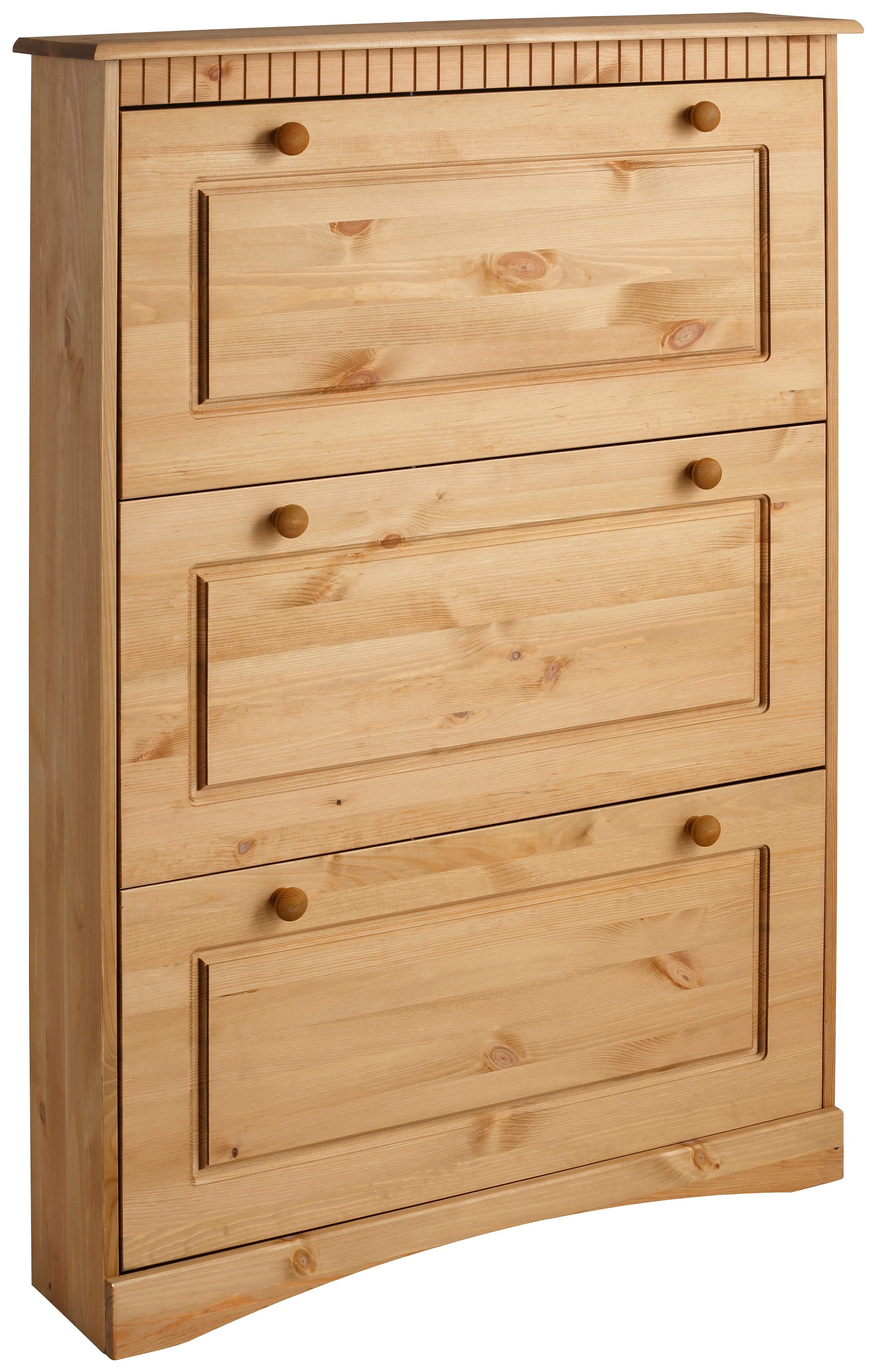Home affaire Schoenenkast Rustiek met knoppen van massief grenen, fsc®-gecertificeerd, cassette-look