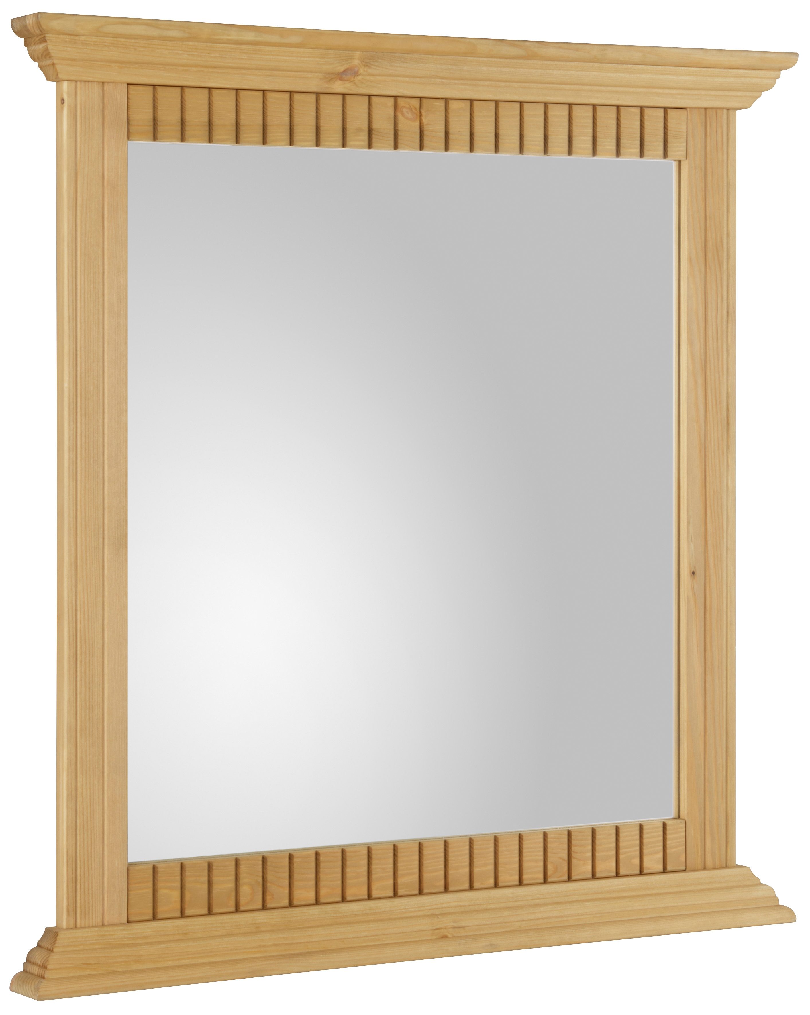 Home affaire Spiegel Rustiek van massief grenen, breedte 78 cm, met decoratief freeswerk wandspiegels beige