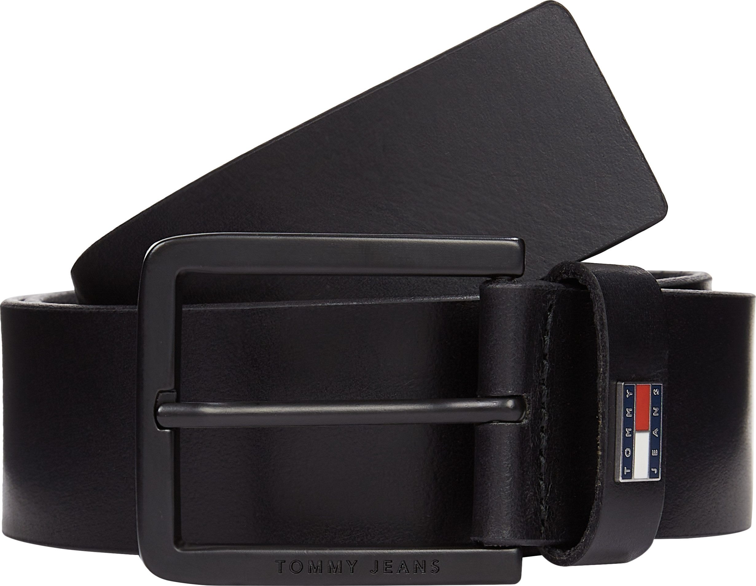 TOMMY JEANS Leren riem TJM ELEVATED LEATHER 4.0 zachte touch metalen patch