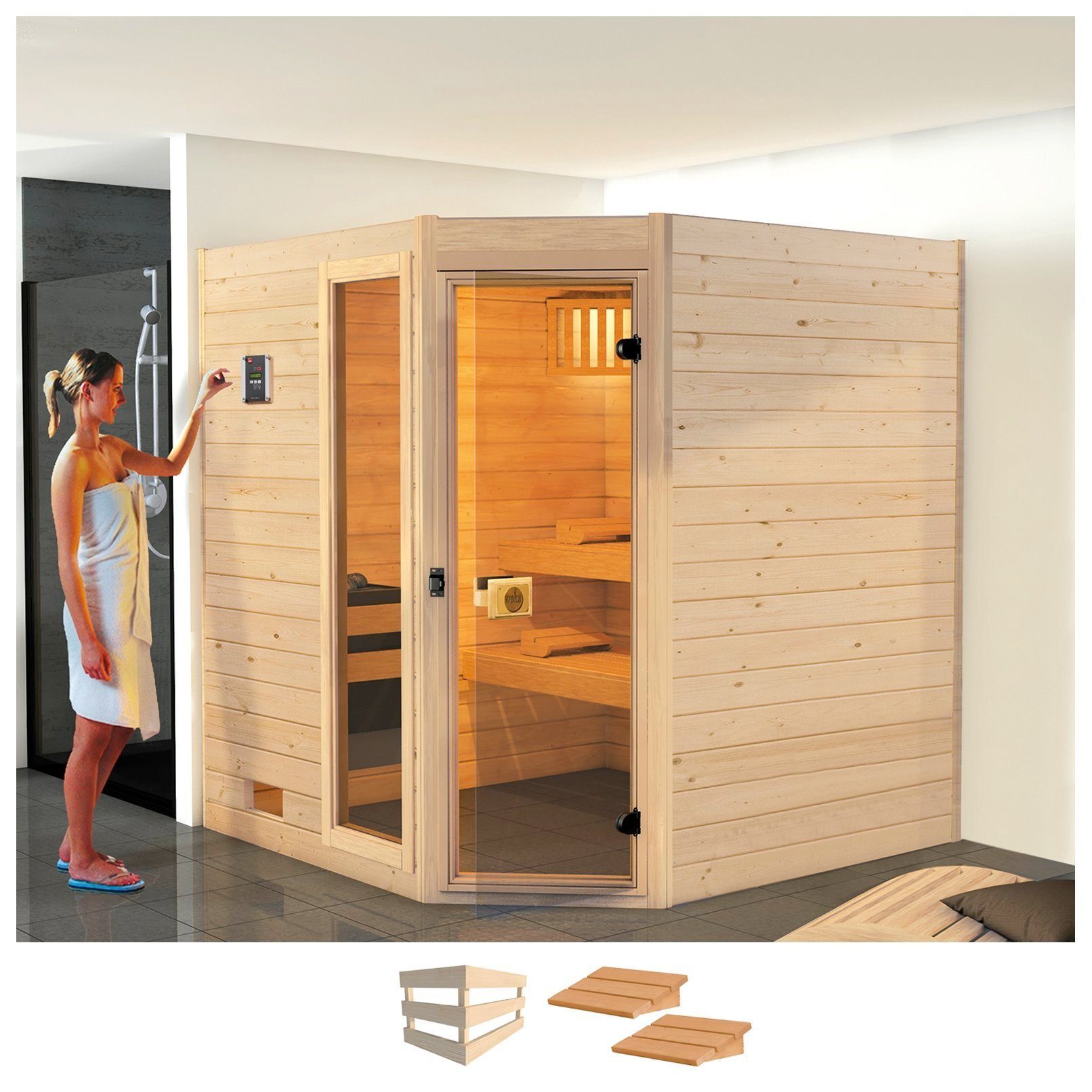 weka Sauna Valida zonder kachel sauna's beige