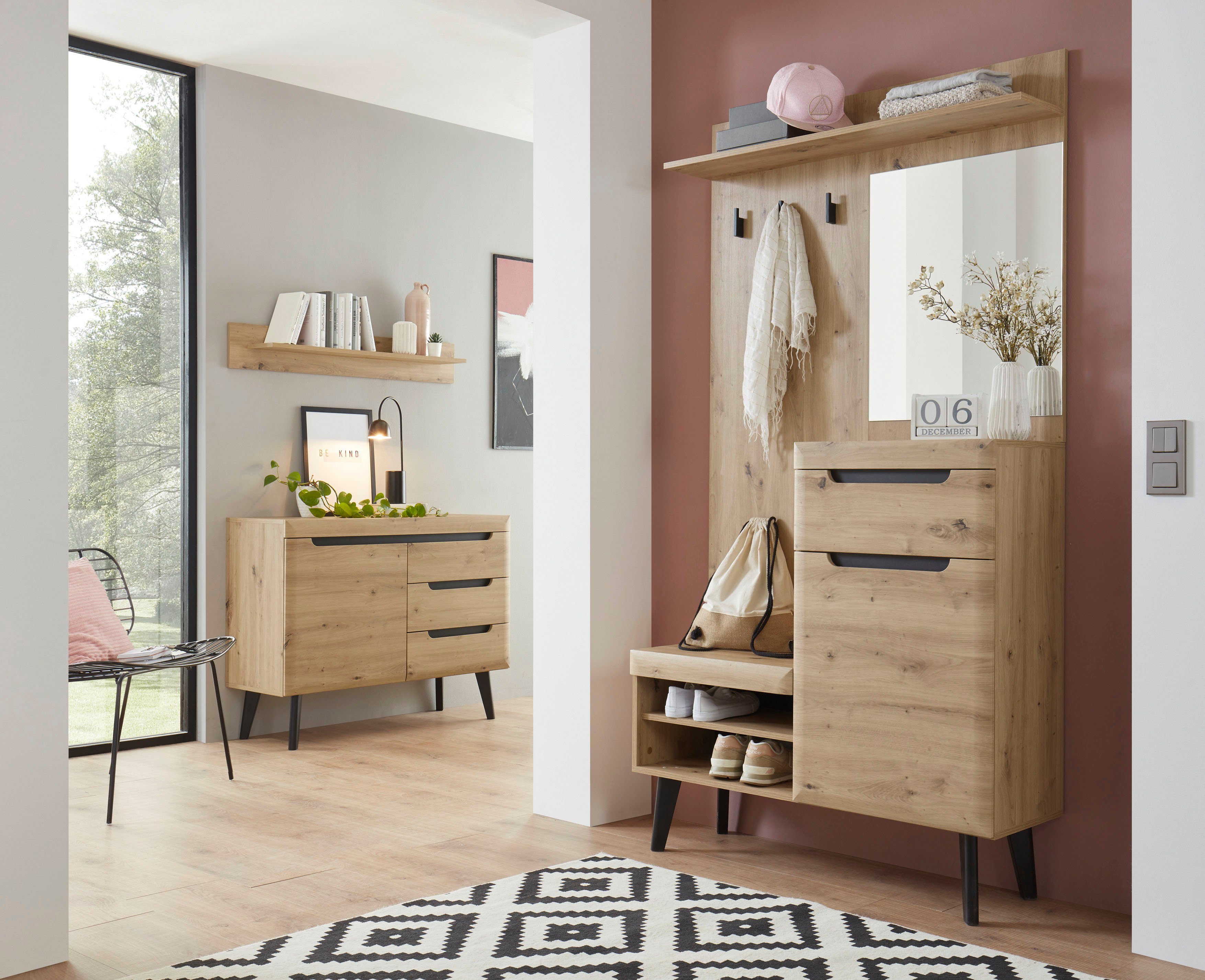 INOSIGN Halmeubelset TORGE mooie scandi look (set, 3-delig) wandkapstokken bruin