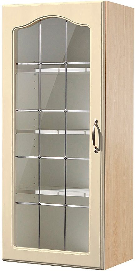 wiho Küchen Vitrinekastopzet Linz 50 cm breed, met glasdeur vitrinekasten geel