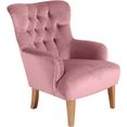 max winzer chesterfield-fauteuil bradley met elegante knoopstiksels roze