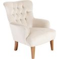 max winzer chesterfield-fauteuil bradley met elegante knoopstiksels beige