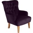 max winzer chesterfield-fauteuil bradley met elegante knoopstiksels paars
