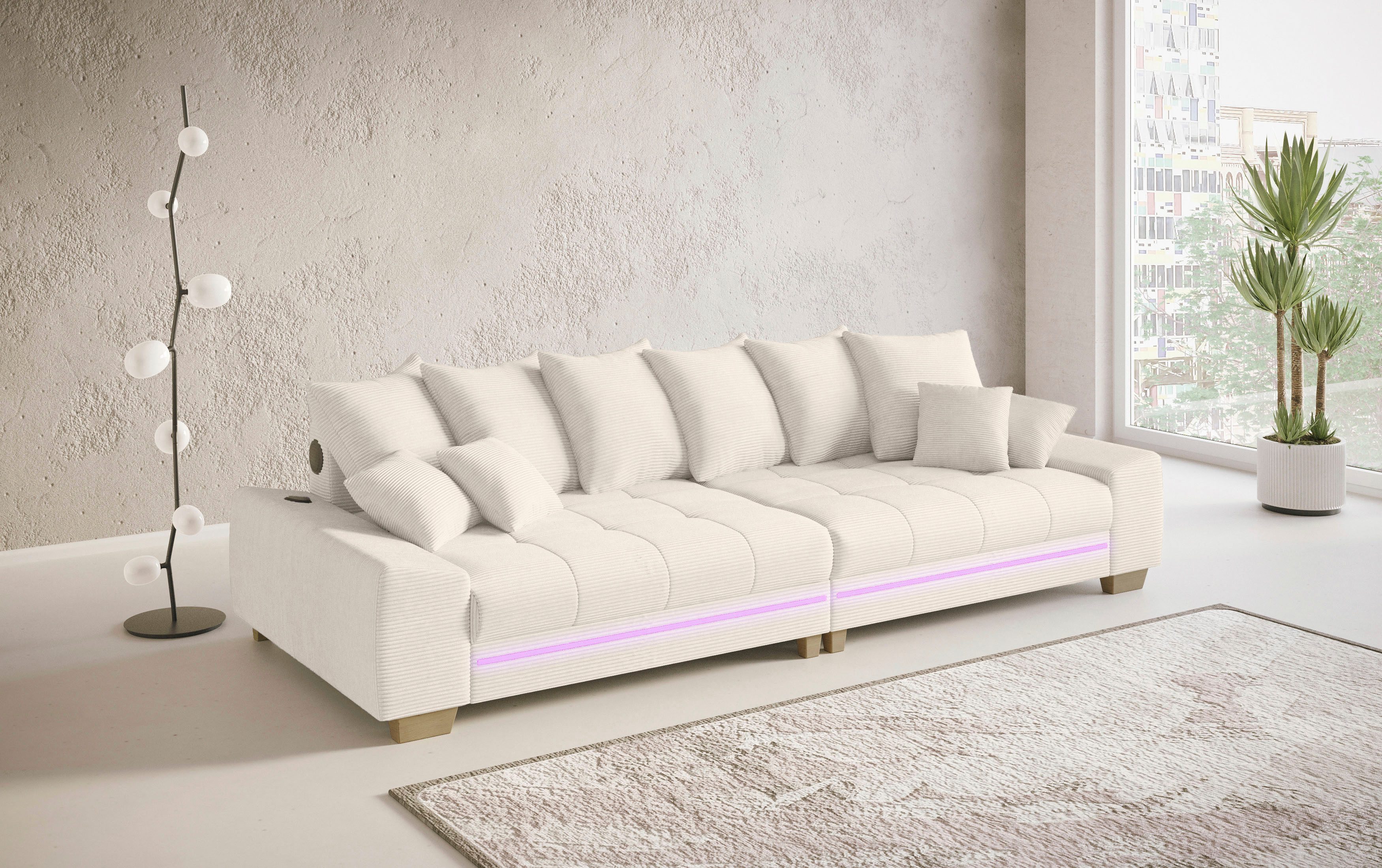 Mr. Couch Megabank Nikita II met rgb-led, bluetooth-geluidssysteem, koudschuim