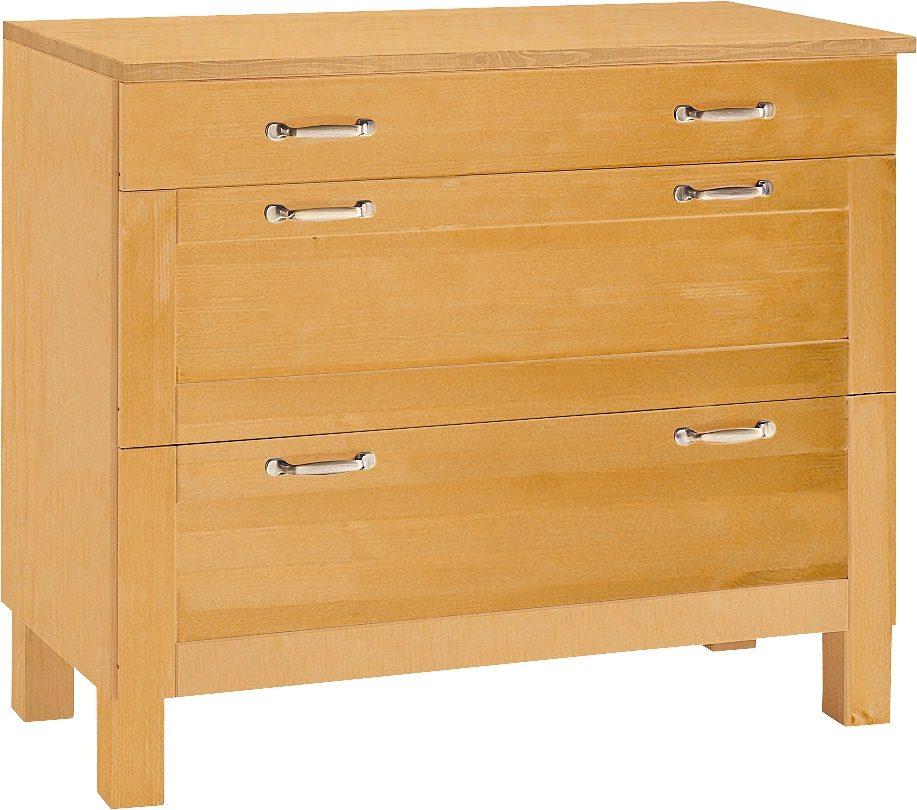 Home affaire Onderkast Alby Breedte 100 cm, 3 laden onderkasten beige