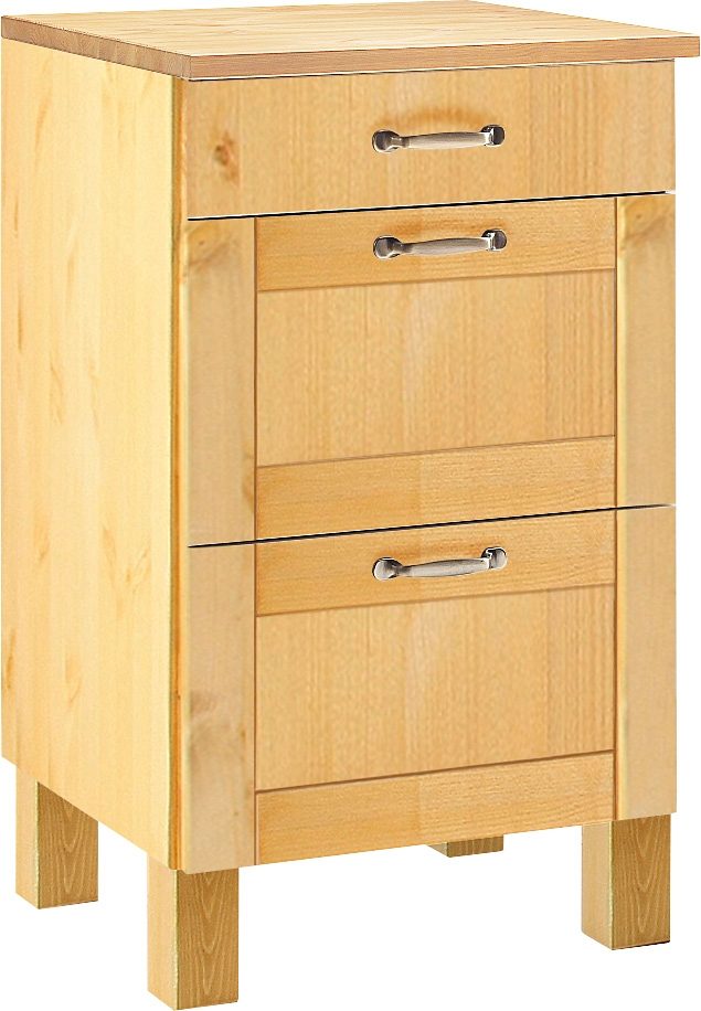 Home affaire Onderkast Alby Breedte 50 cm, 3 laden onderkasten beige