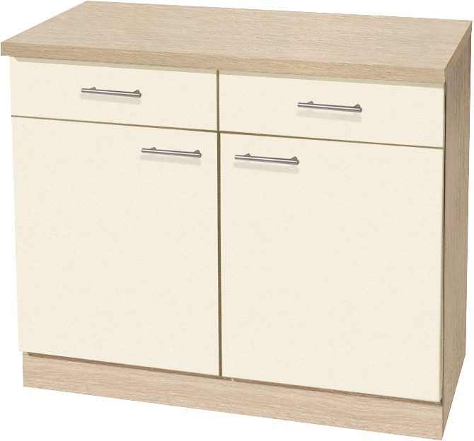 wiho Küchen Onderkast Kiel 100 cm breed, in diepte 50 cm onderkasten geel