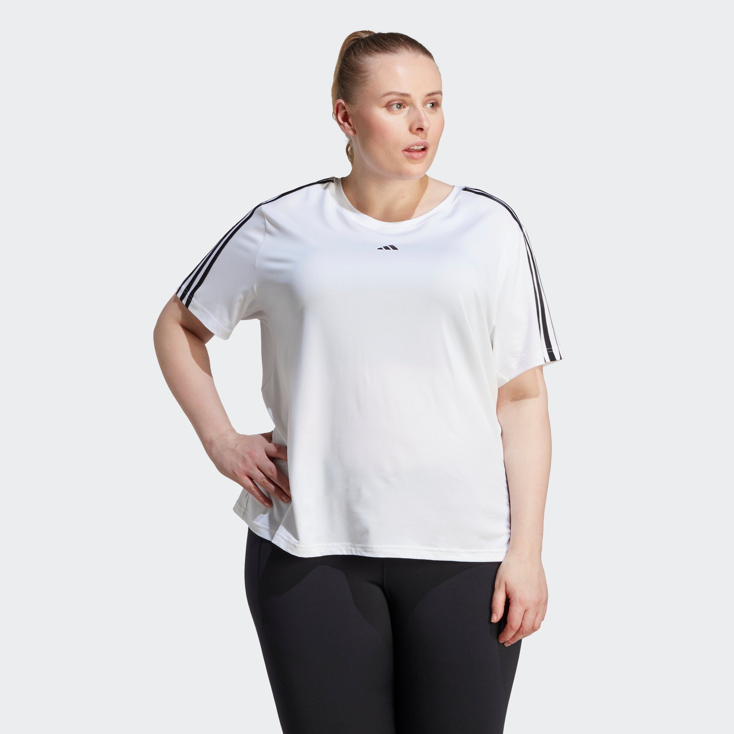 Adidas Performance T-shirt AEROREADY TRAIN ESSENTIALS 3-STRIPES – GROTE MATEN