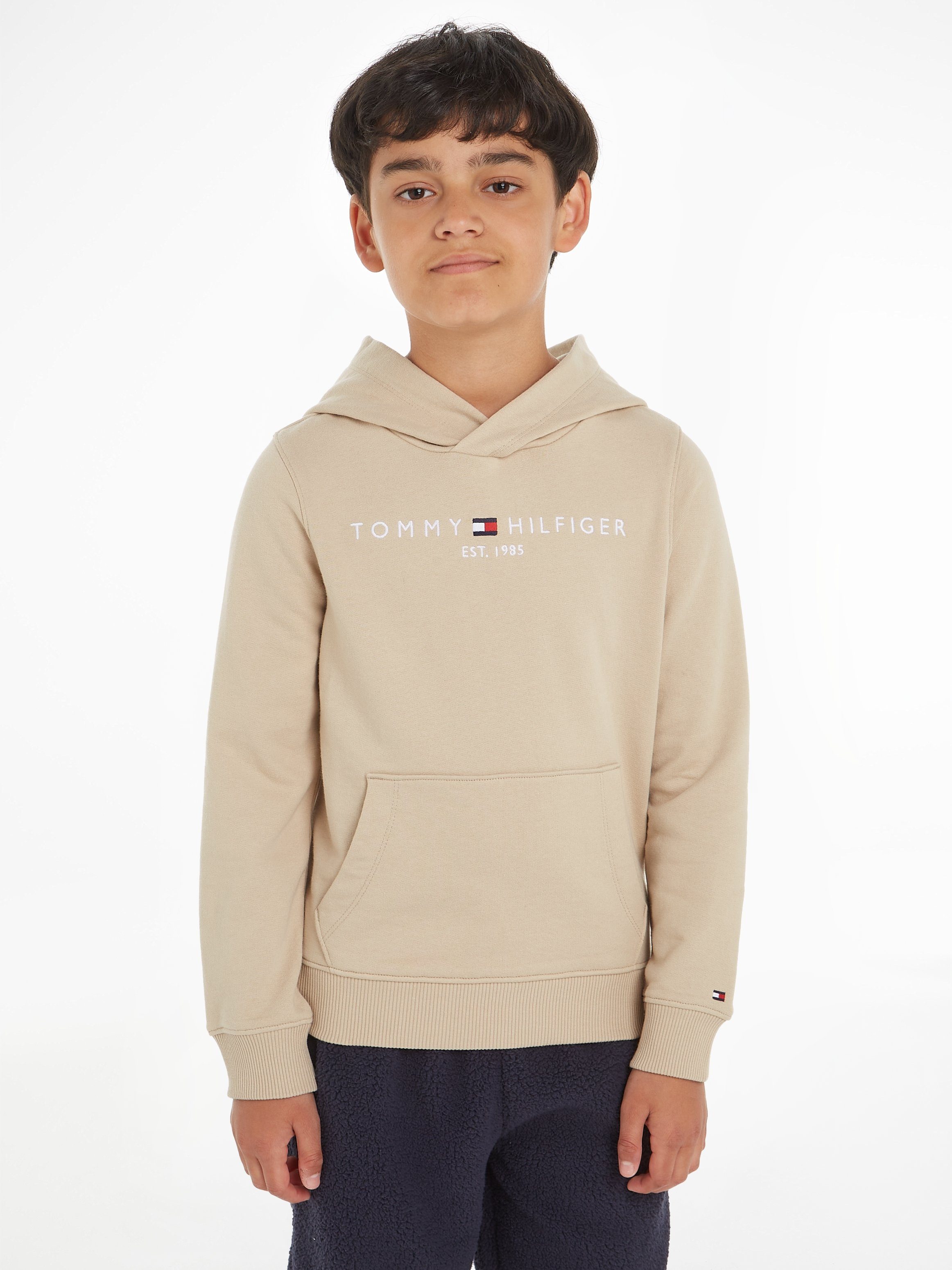 Tommy Hilfiger hoodie met tekst ecru Sweater Tekst 104