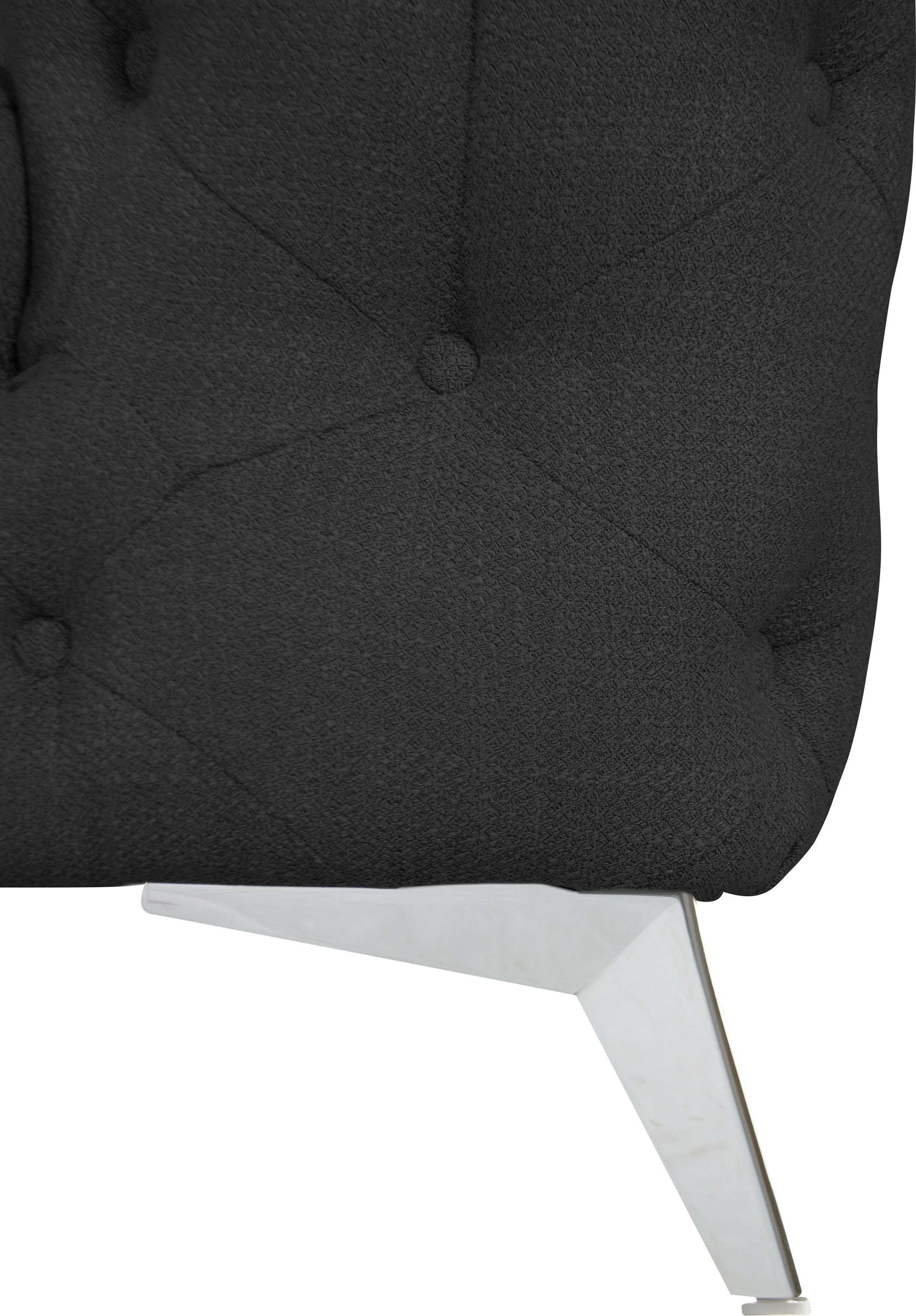 Leonique Chesterfield-bank Glynis L-vorm luxueuze capitonnage, moderne chesterfield look, kleur van de poten ter keuze