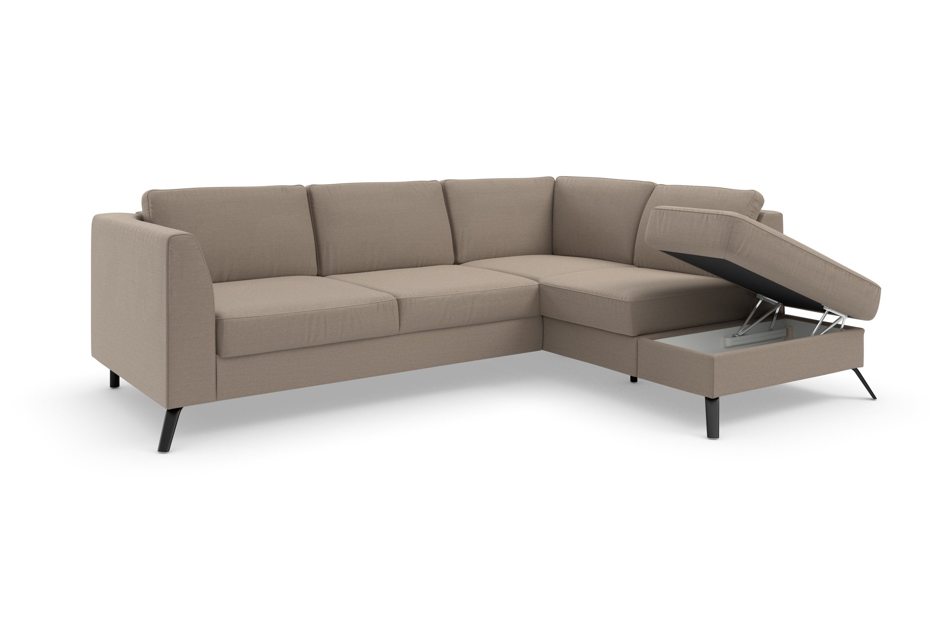 sit&more Hoekbank Olsen L-vorm inclusief zitdiepteverstelling, naar keuze met slaapfunctie, 15 cm hoog