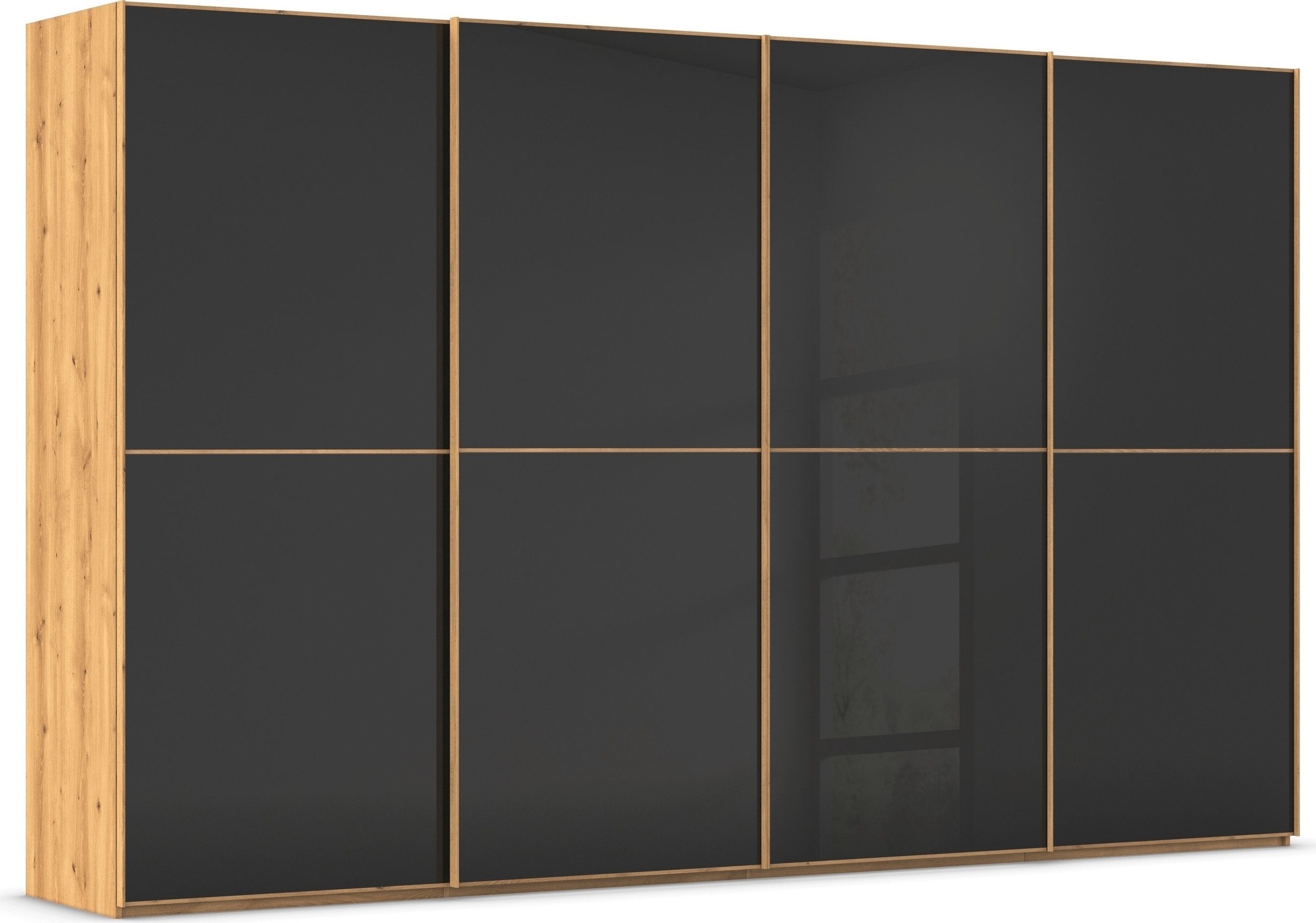 rauch Schuifdeurkast Kledingkast Kast Garderobe Slaapkamerkast SCALE-DUO edel tweedelige deuren glas-front met 3 sierlijsten made in germany