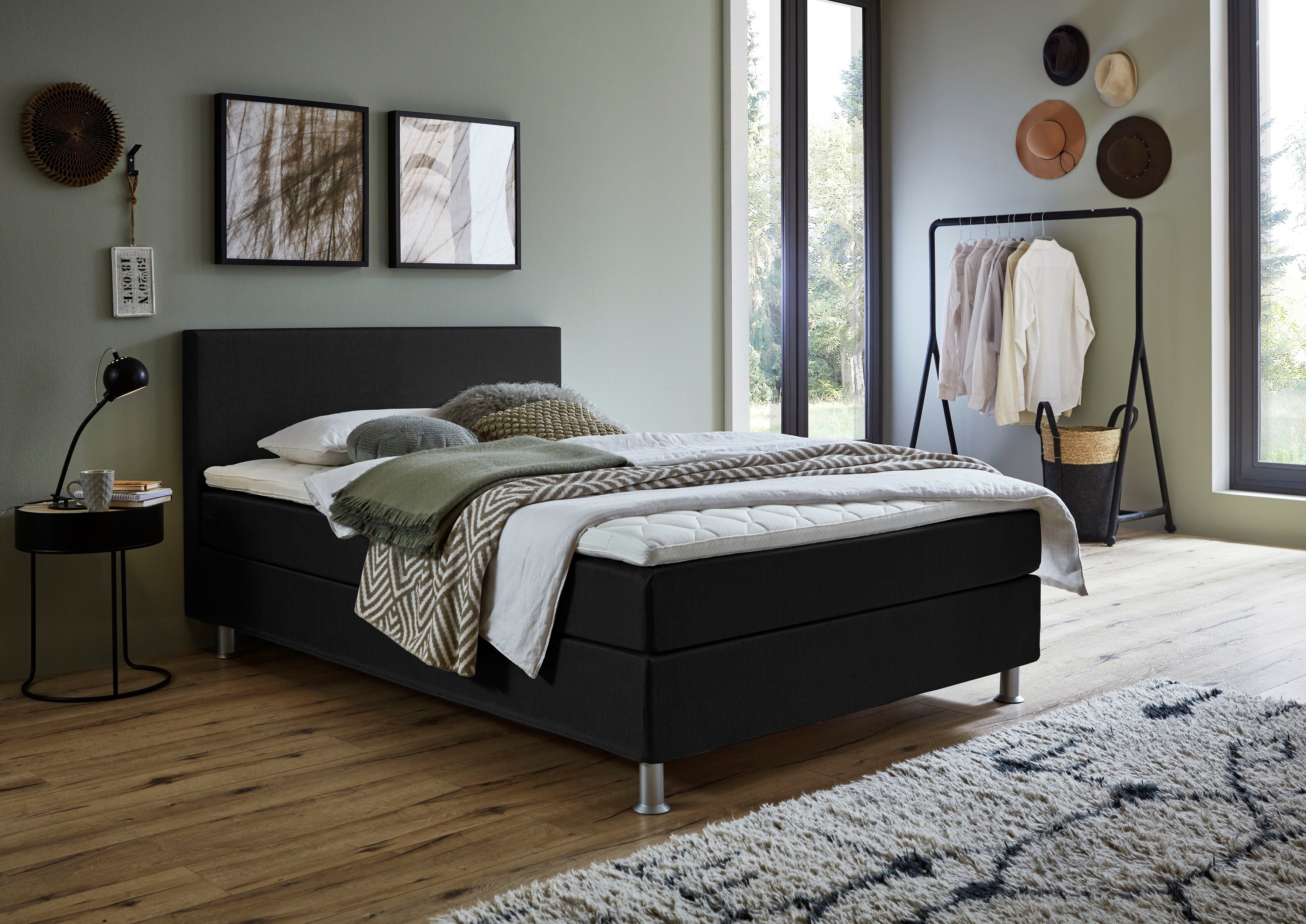 ATLANTIC home collection Boxspring Edison inclusief bonell-binnenveringsmatras en topmatras