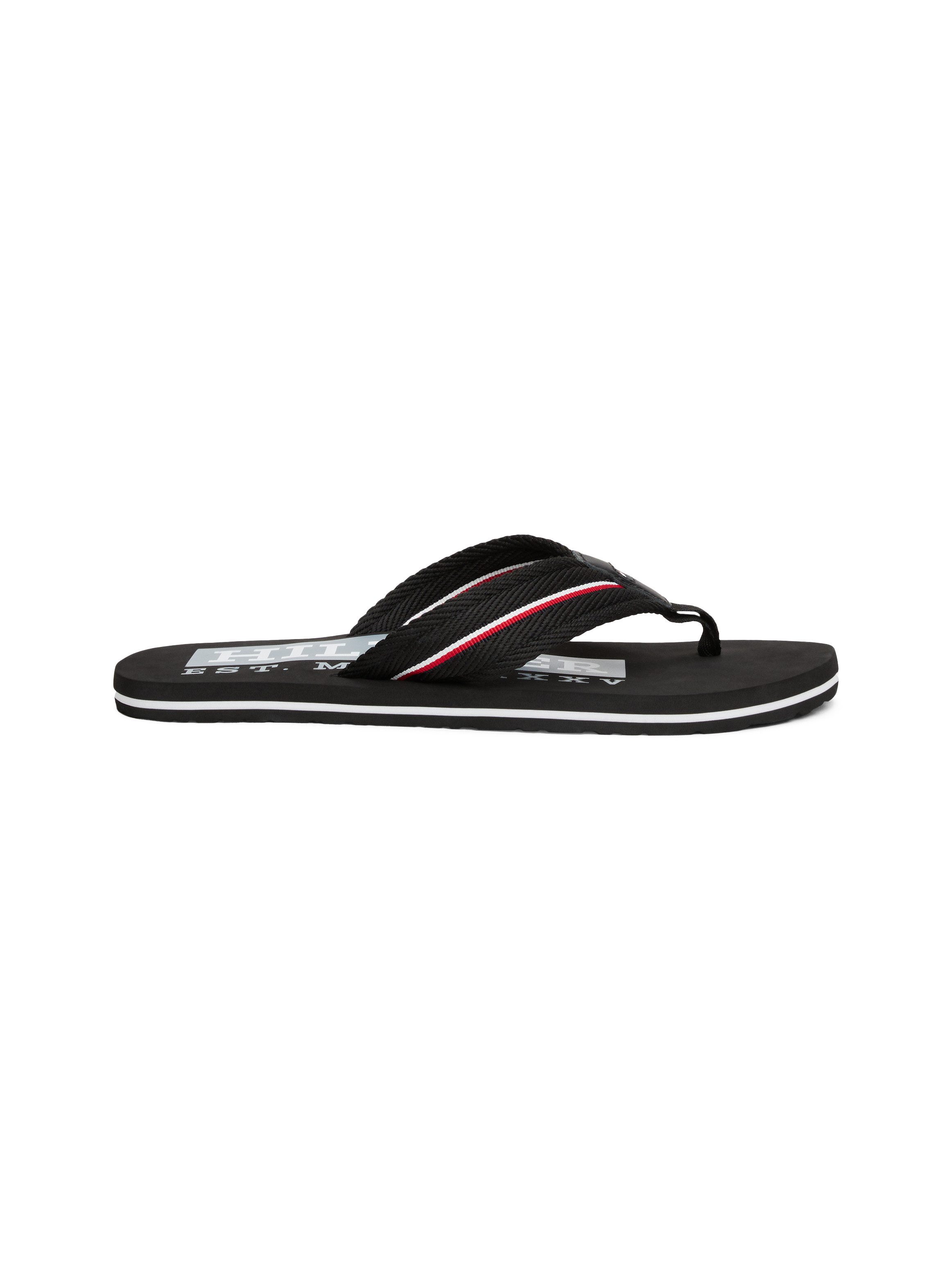 Tommy Hilfiger Teenslippers CORPORATE HILFIGER BEACH SANDAL , dianette, zomerschoen, flats, comfort-schoen met strepen