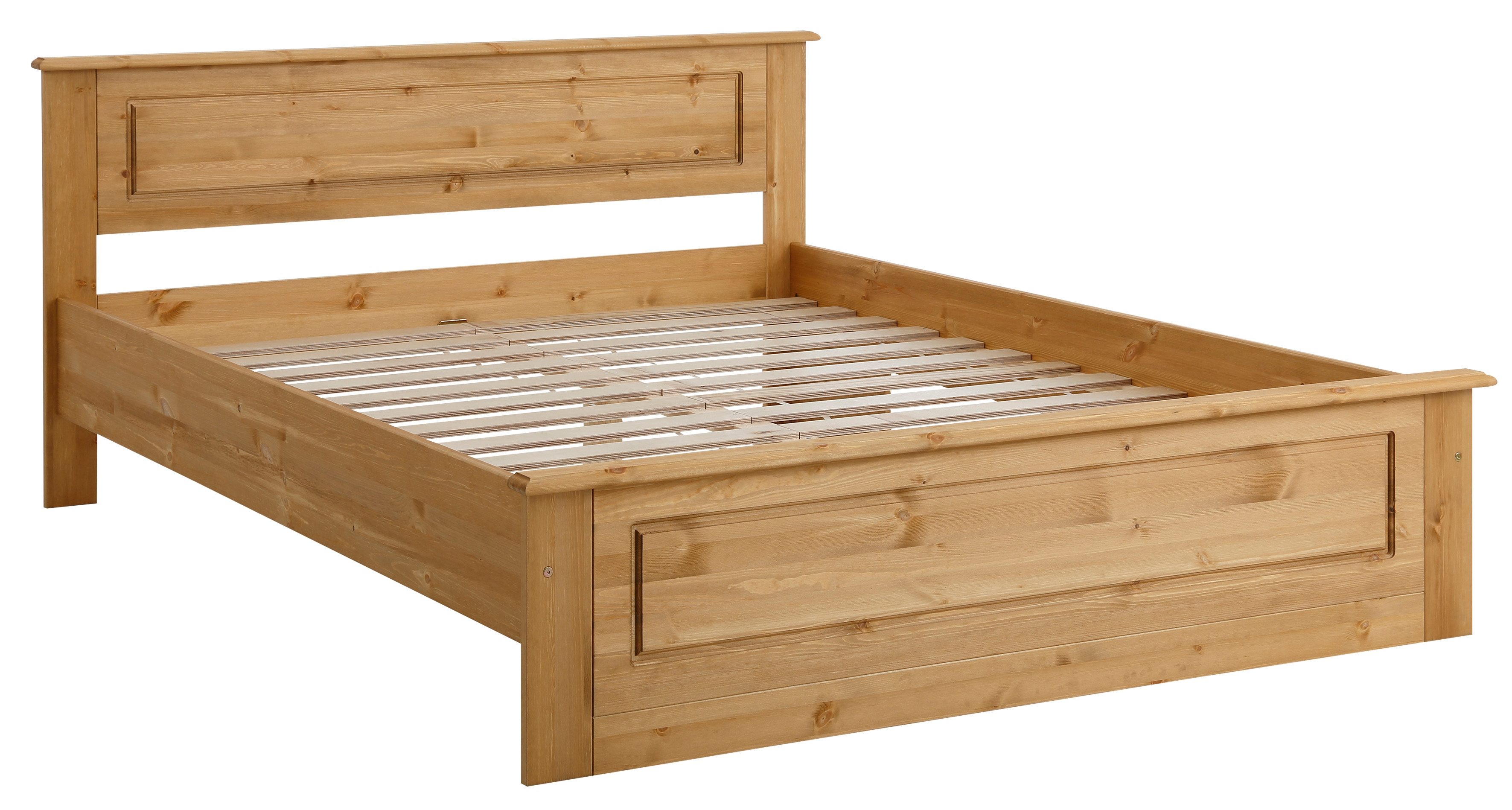 Home affaire Massief houten ledikant Madrid, landelijke stijl, hoge belasting! van fsc®-gecertificeerd grenen, inclusief lattenbodem, cassette-look
